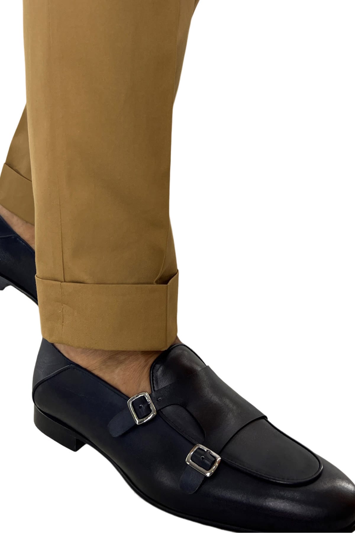 Pantalone uomo coccio vita alta doppia pinces in cotone 100% Holland & Sherry