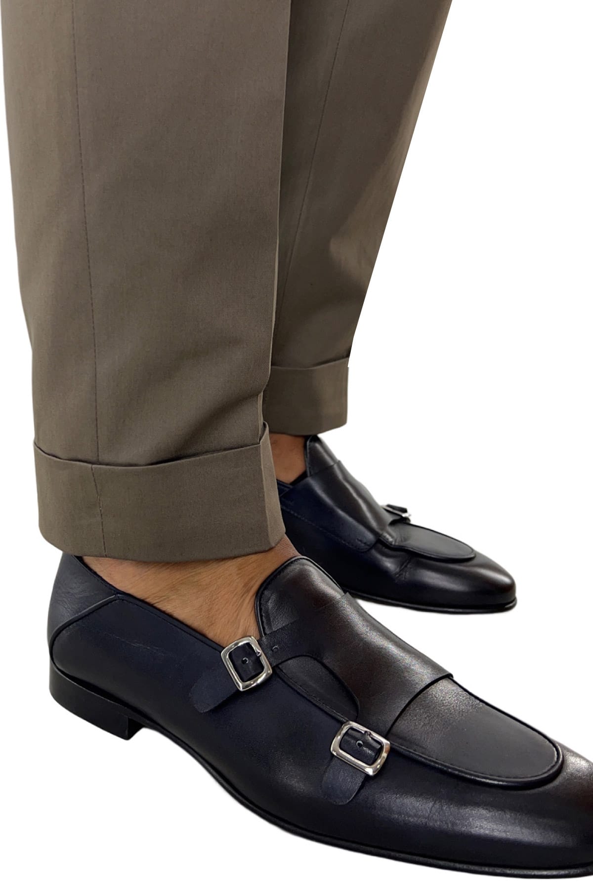 Pantalone uomo fango vita alta modello biforcato in cotone Holland & Sherry