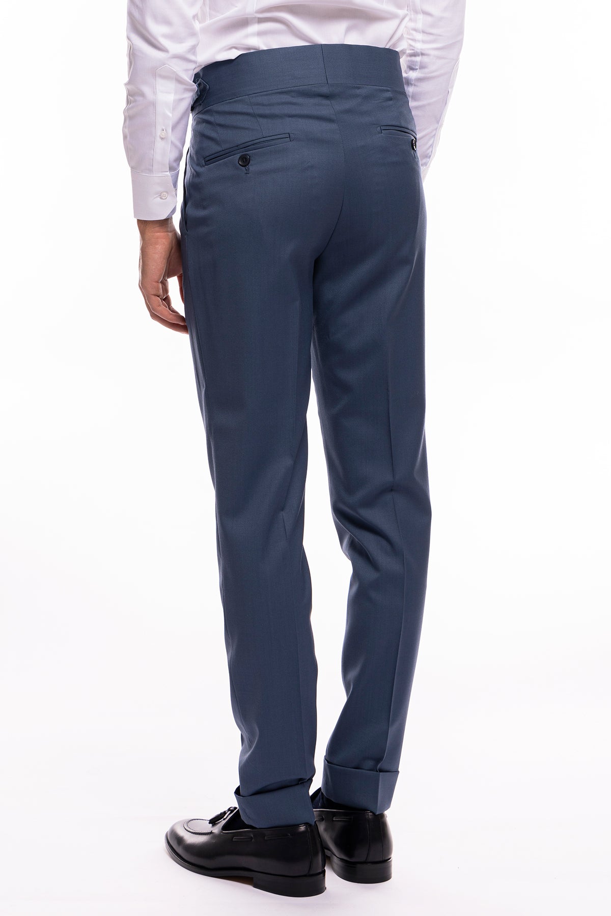Pantalone uomo avion vita alta modello biforcato in fresco lana super 120's  Holland & Sherry