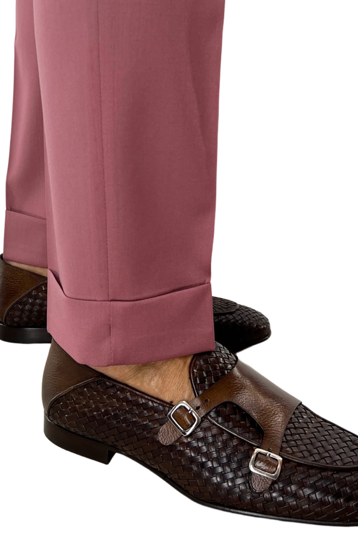 Pantalone uomo cipolla vita alta modello biforcato in fresco lana super 130's
