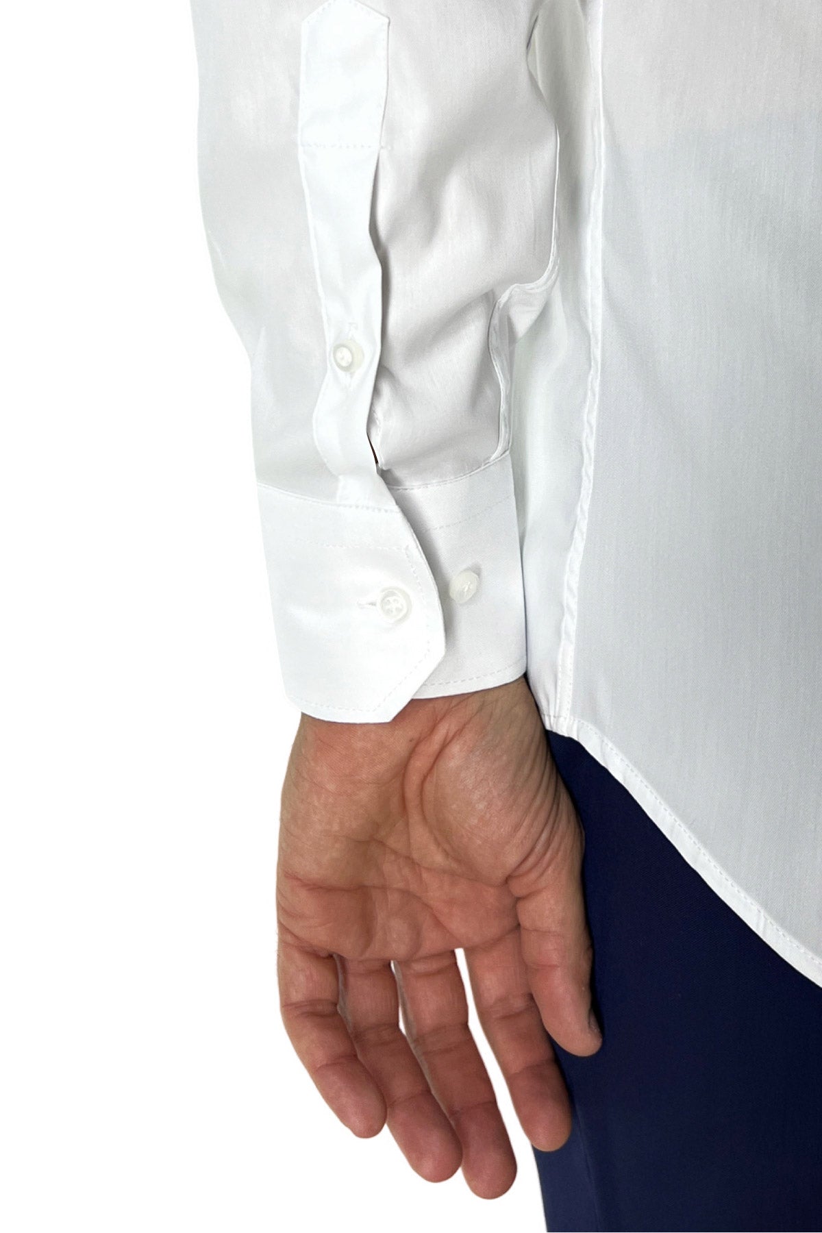 Camicia Uomo Regular fit cotone elastico Collo semi francese tinta unita made in italy