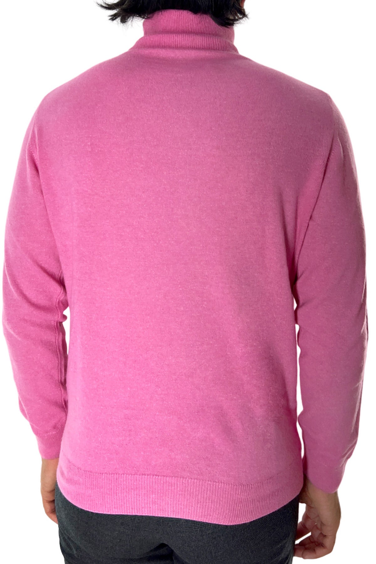 Maglione uomo Collo Alto fragola in misto cashmere slim fit made in italy
