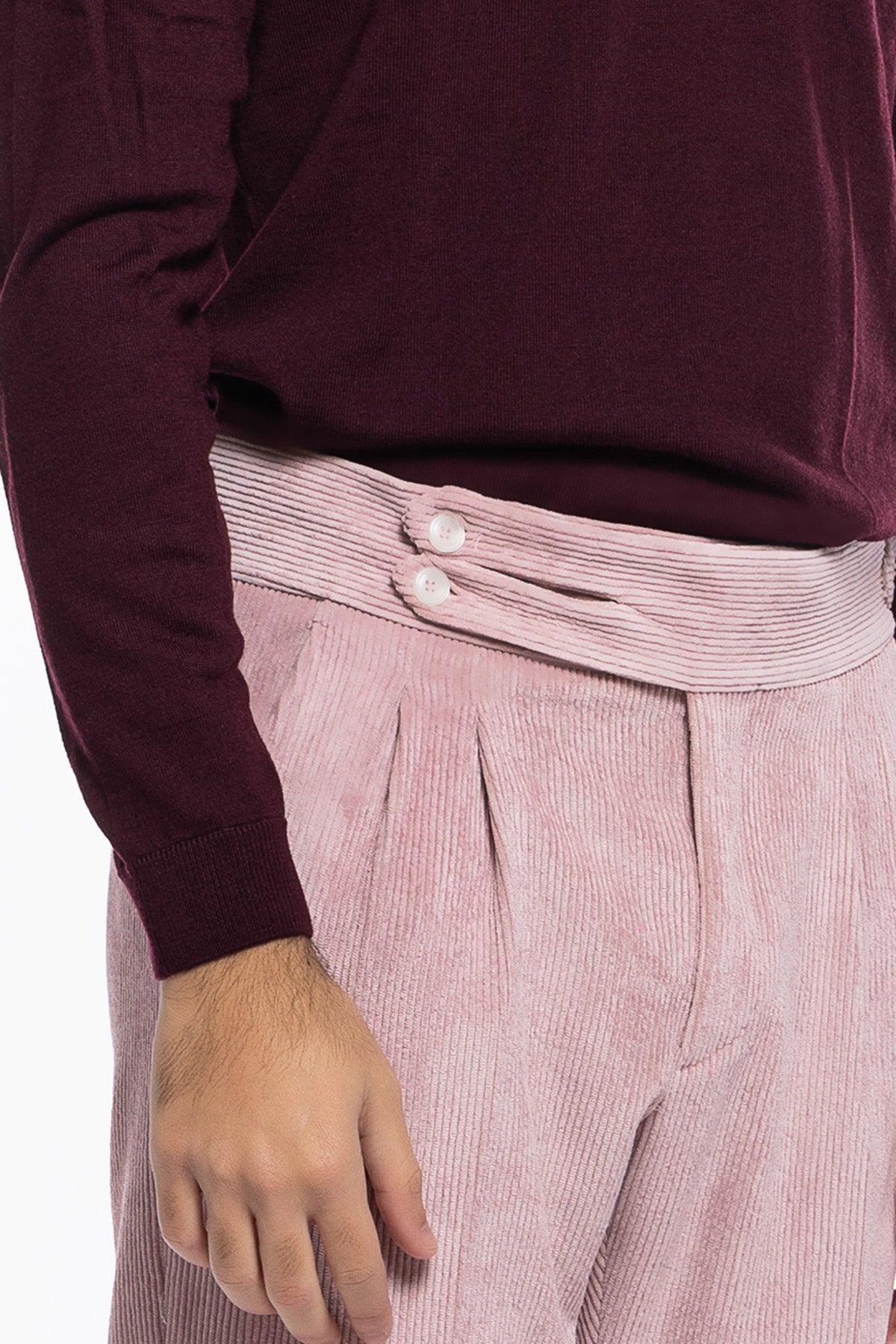 Maglione collo alto uomo bordeaux in lana merinos slim fit made in italy tinta unita
