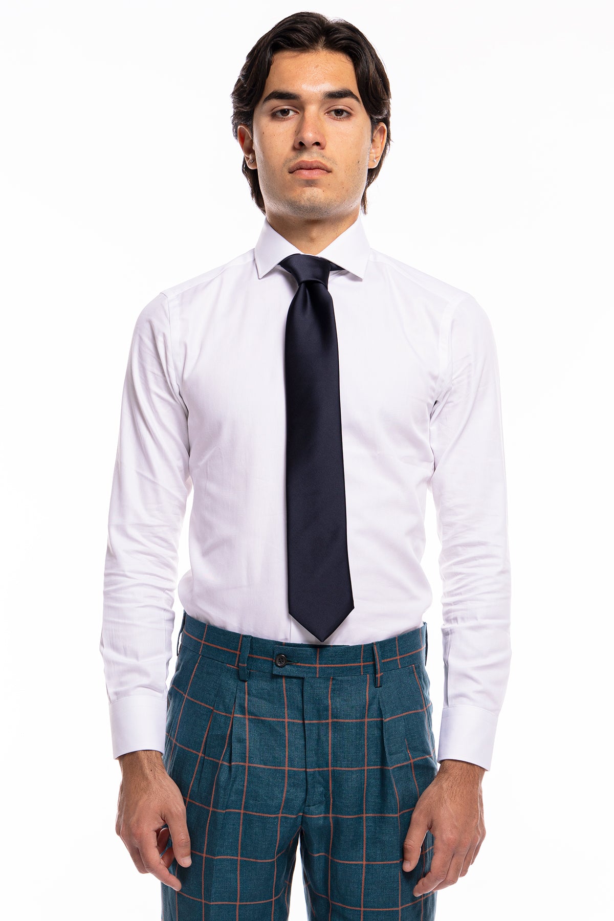 Cravatta uomo 100% seta tinta unita larghezza 8cm made in italy