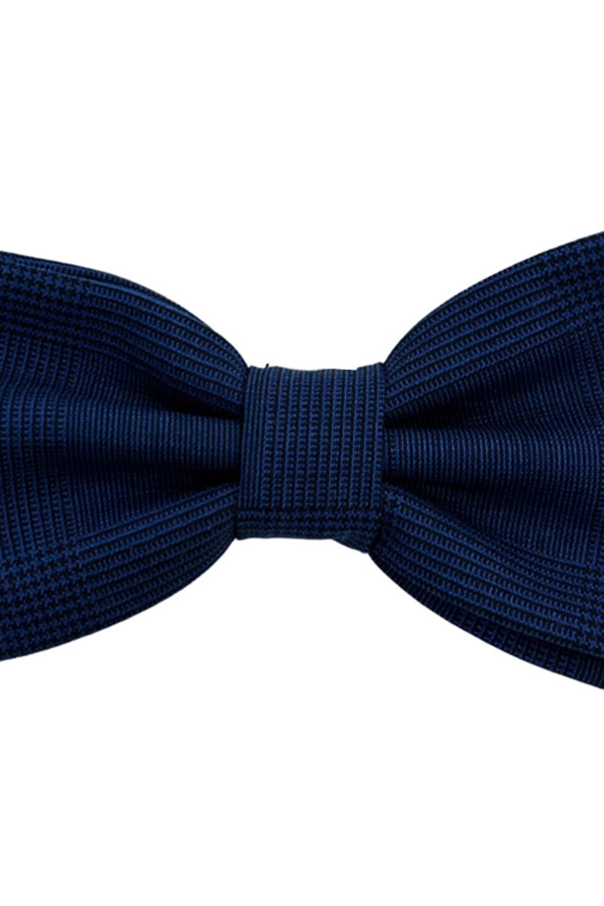 Papillon uomo royal blu fantasia principe di galles holland e sherry in fresco lana