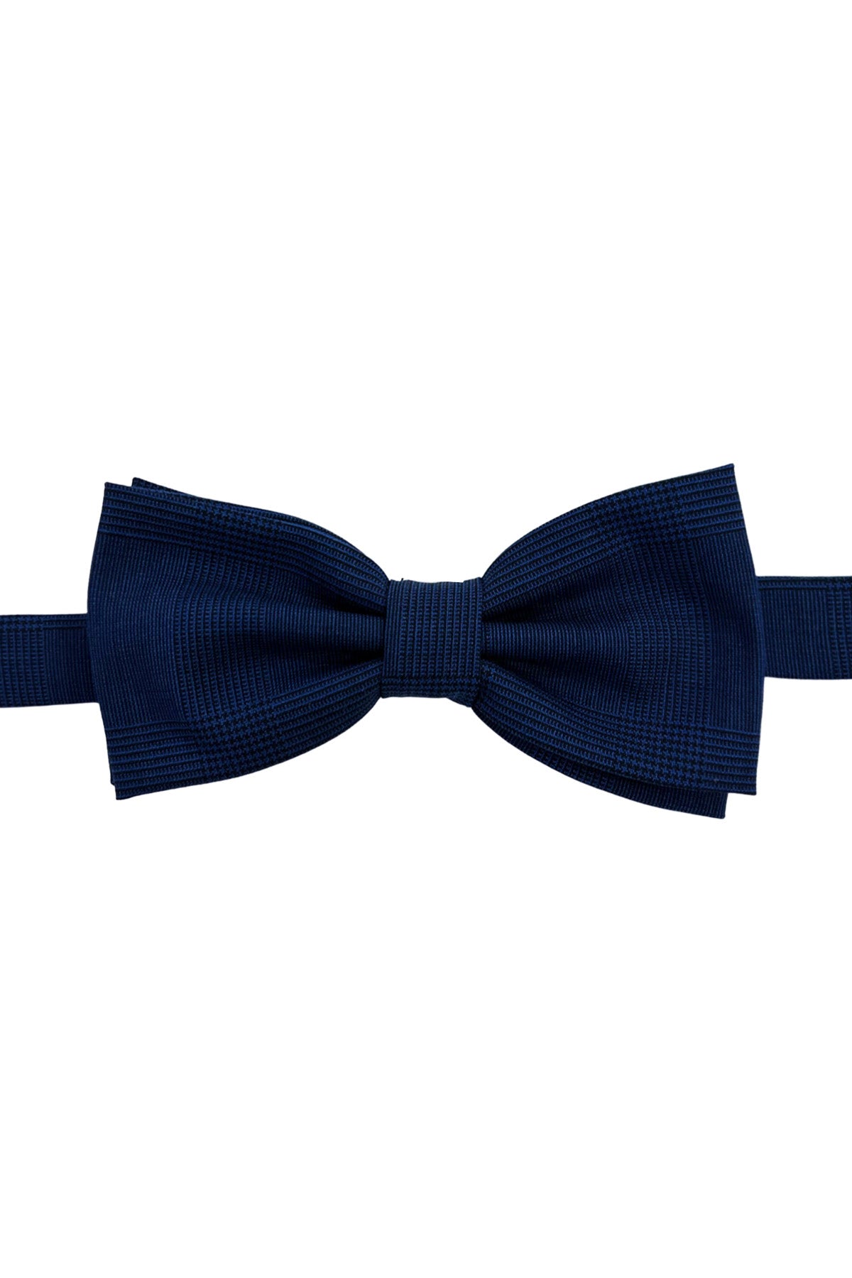 Papillon uomo royal blu fantasia principe di galles holland e sherry in fresco lana