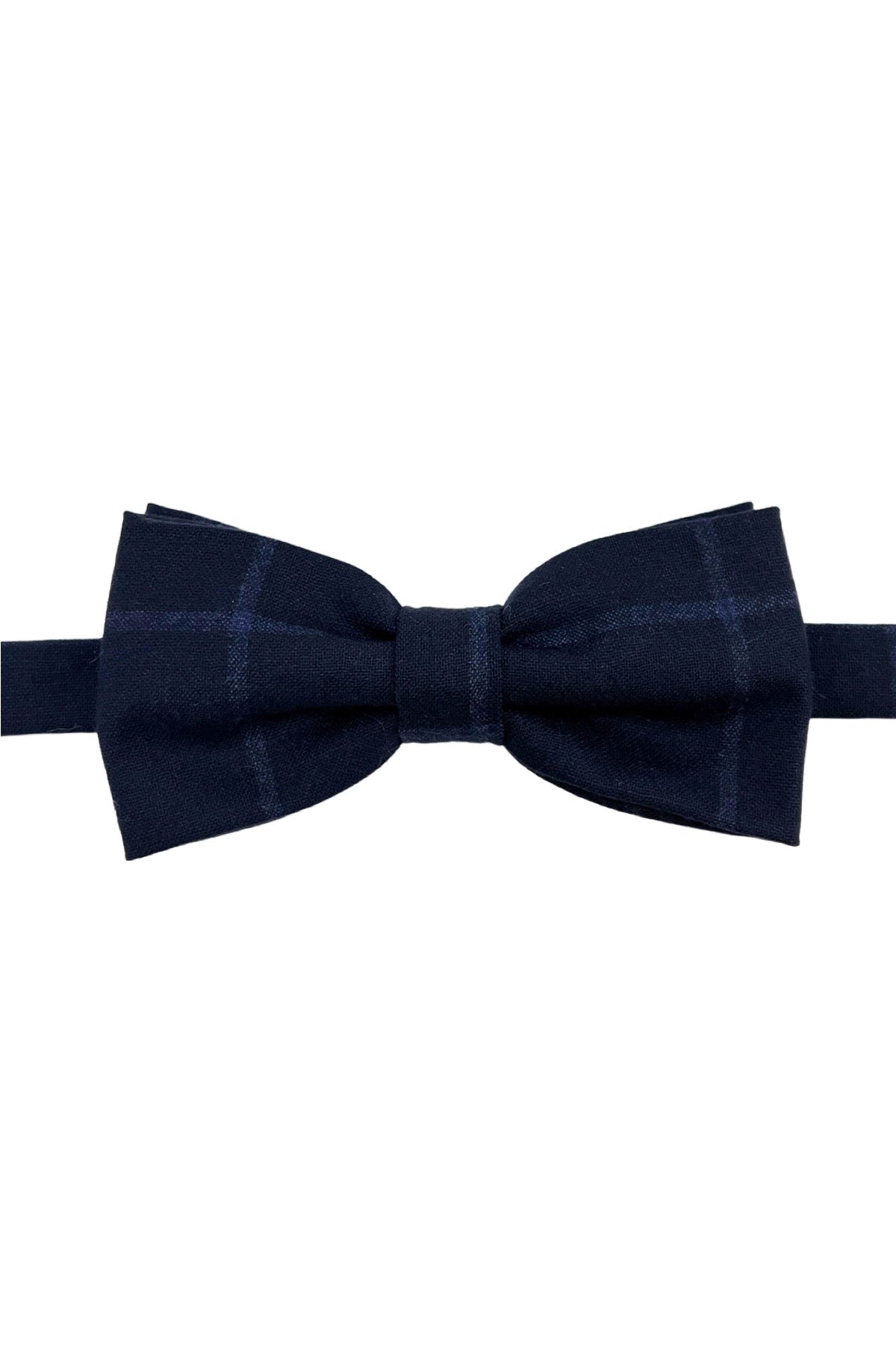 Papillon uomo blu a quadri in flanella