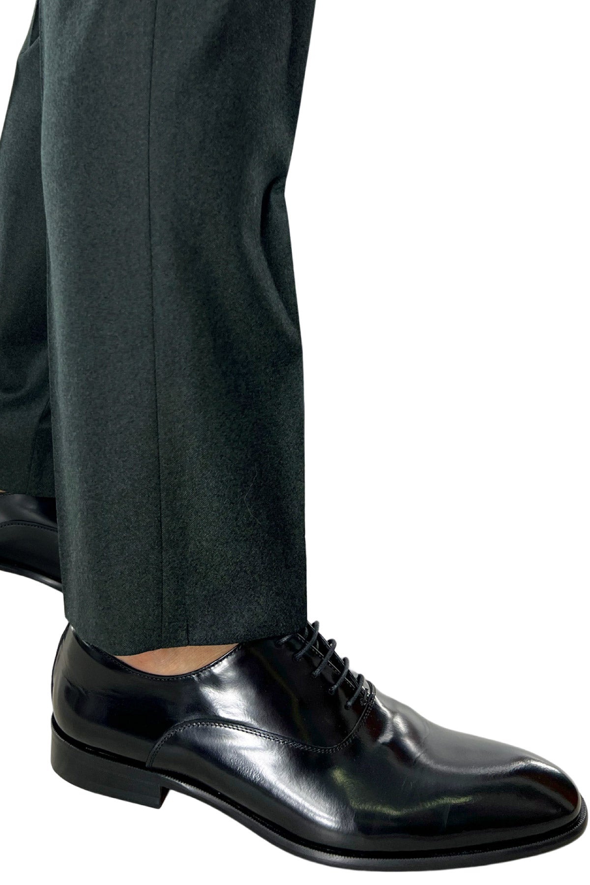 Pantalone uomo verde in lana 100% Vitale Barberis Canonico tasca america orlo a mano
