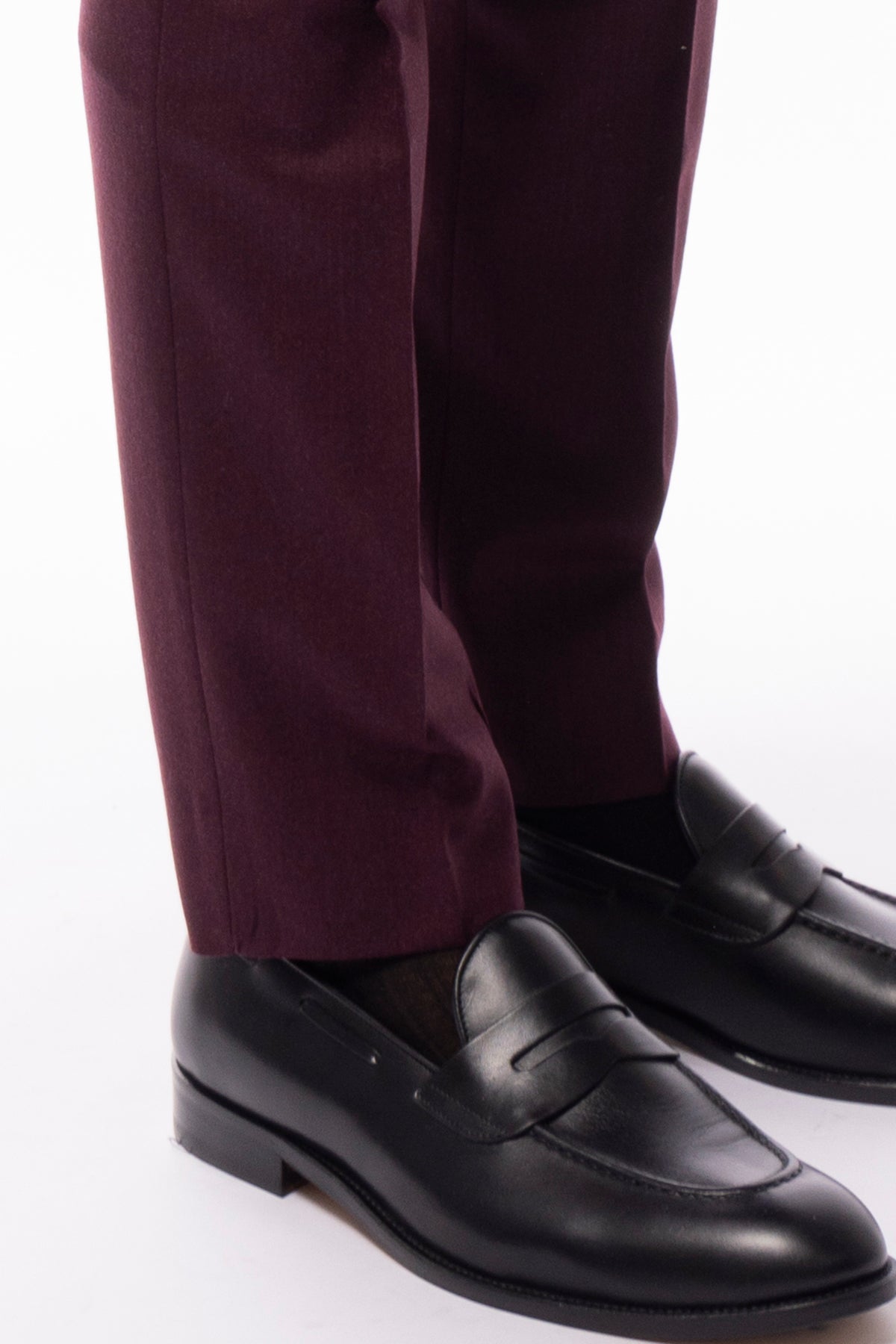 Pantalone uomo bordeaux in lana Holland & Sherry tasca america orlo a mano