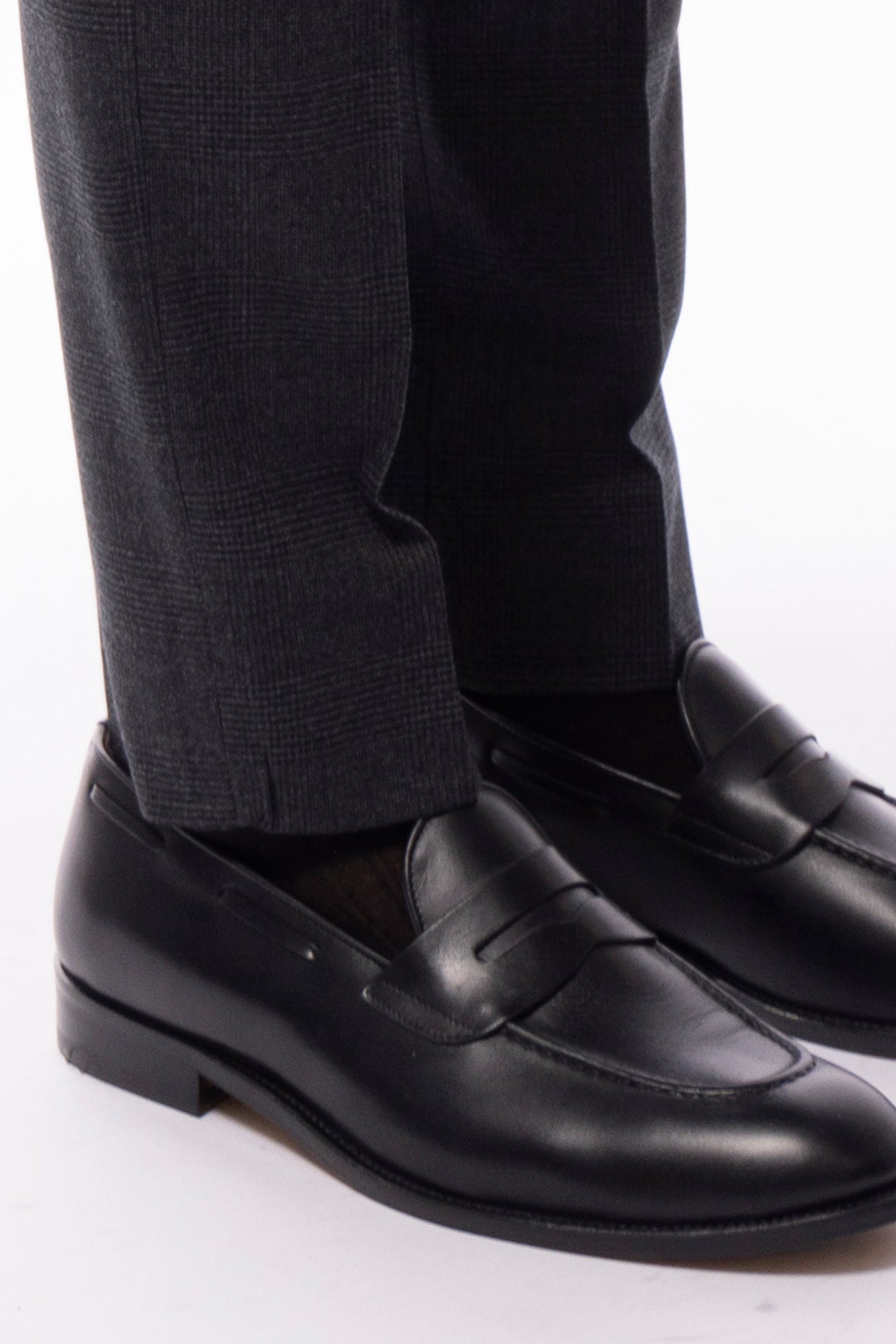 Pantalone uomo fantasia galles grigio in lana Holland & Sherry tasca america orlo a mano