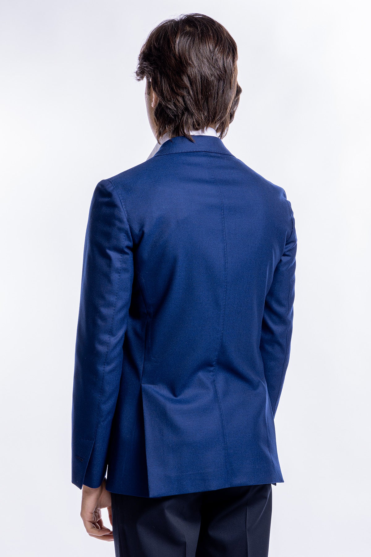 Giacca uomo monopetto royal blu in in lana Holland & Sherry slim fit rever largo