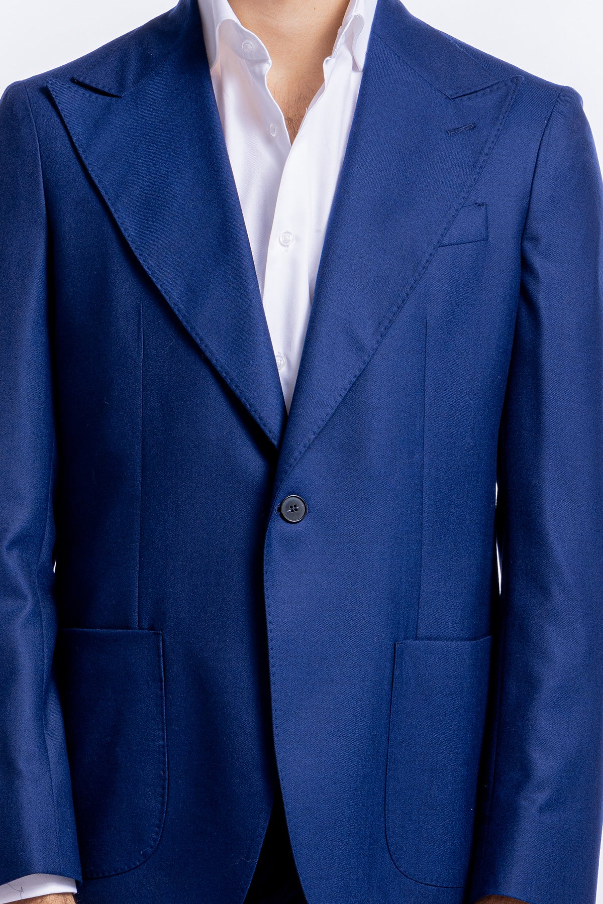 Giacca uomo monopetto royal blu in in lana Holland & Sherry slim fit rever largo