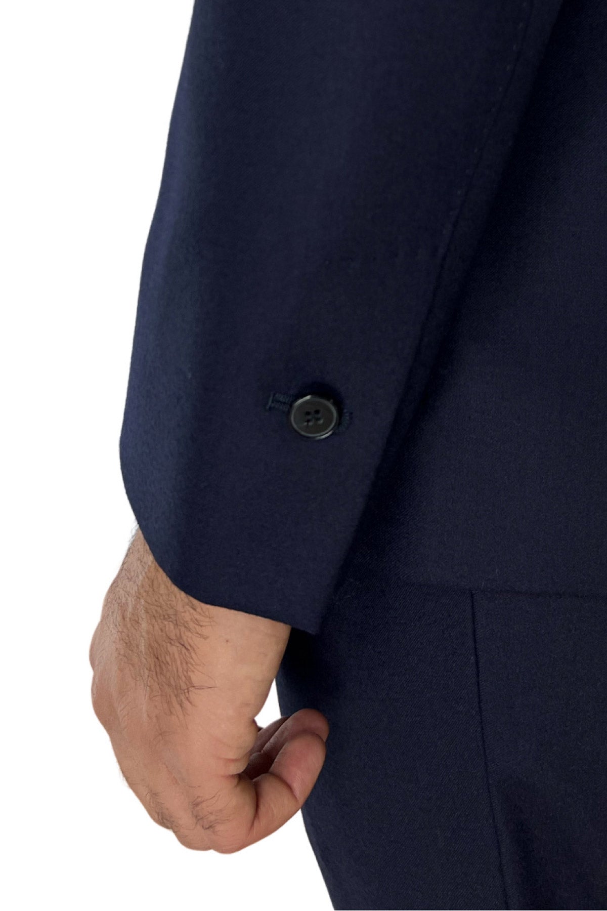 Giacca uomo Doppiopetto navy blu in lana Flanella Vitale Barberis Canonico slim fit rever largo sartoriale