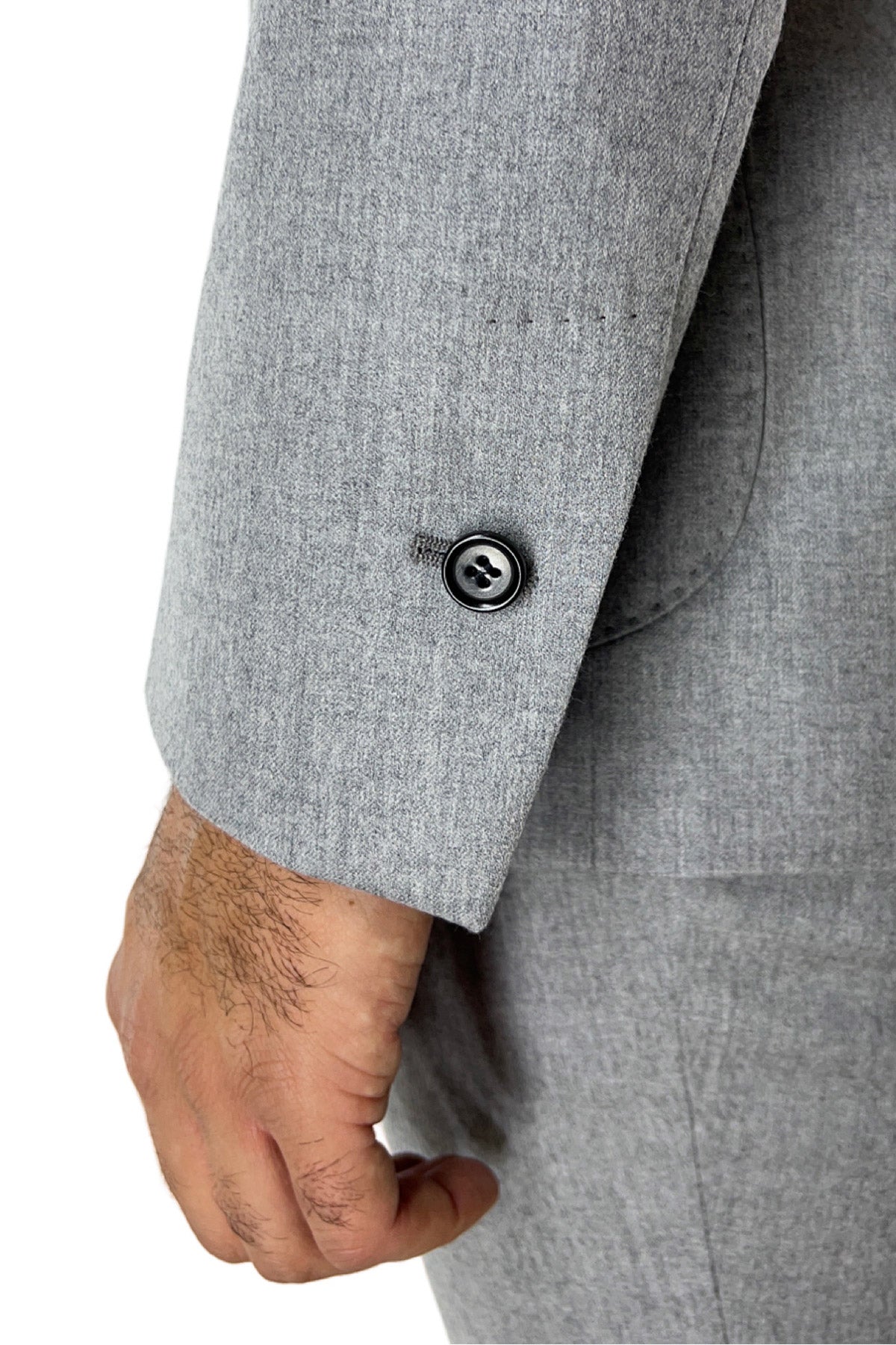 Giacca uomo doppiopetto grigio chiaro in lana sartoriale slim fit rever largo vitale barberis canonico.