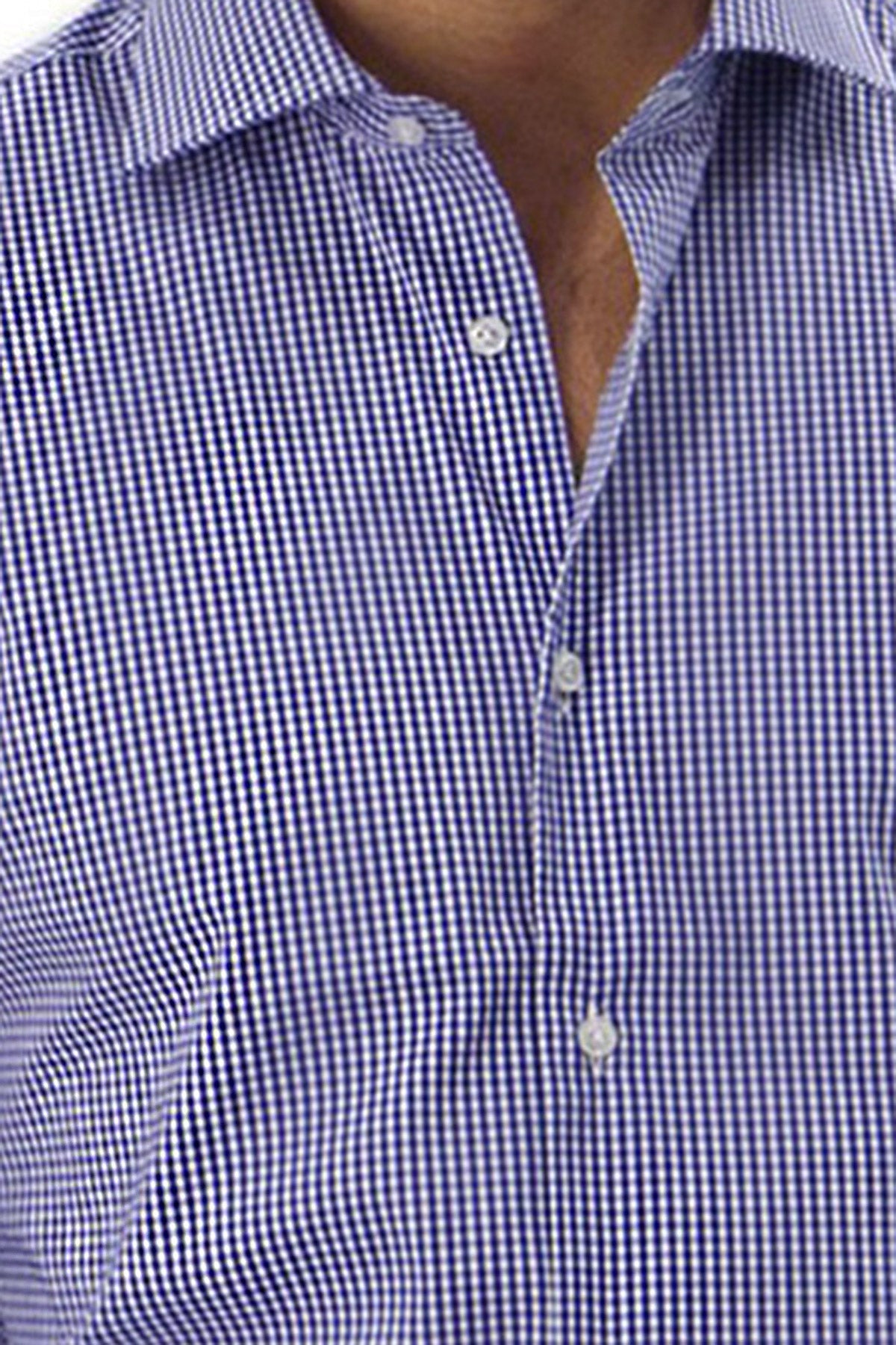 Camicia Uomo microquadro exta Slim Fit Collo semi francese cotone Elasticizzata casual e elegante