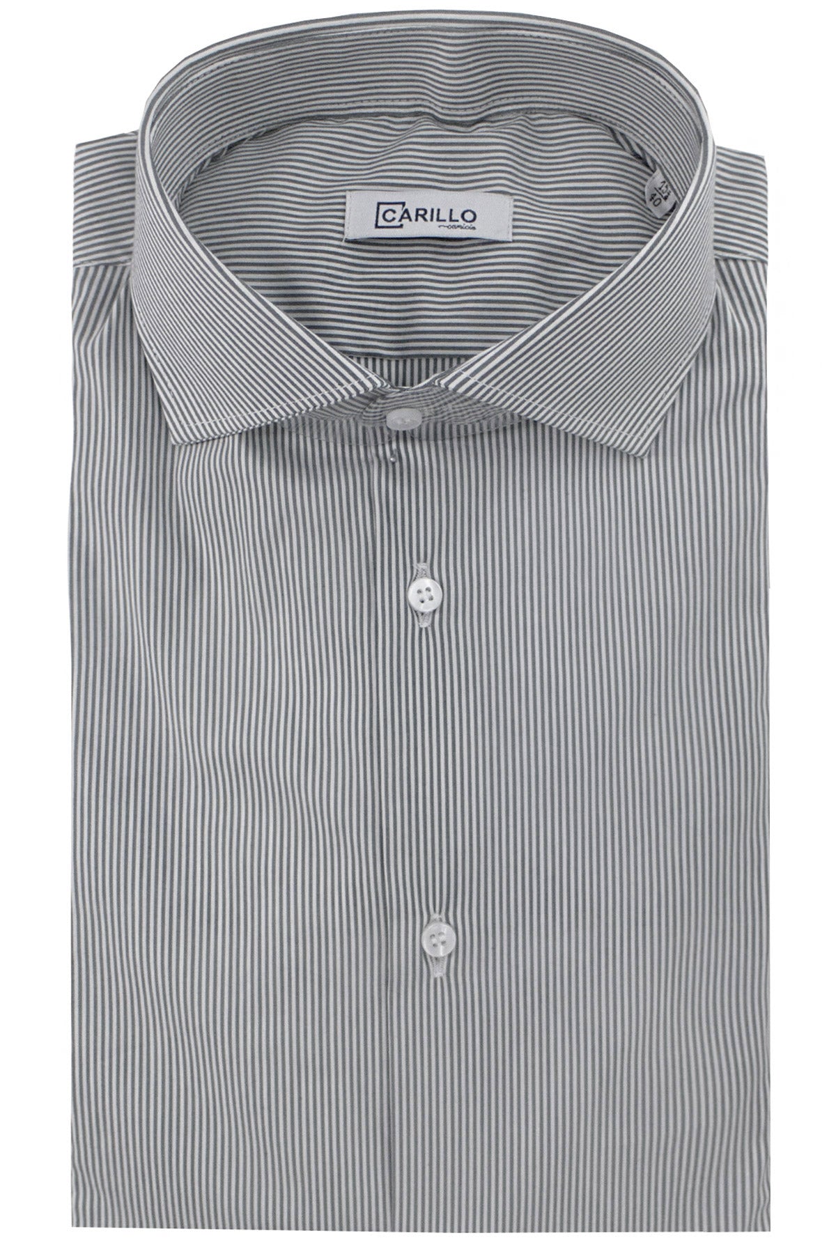 Camicia Uomo millerighe extra Slim fit in cotone Elasticizzata Collo semi francese Casual e Elegante