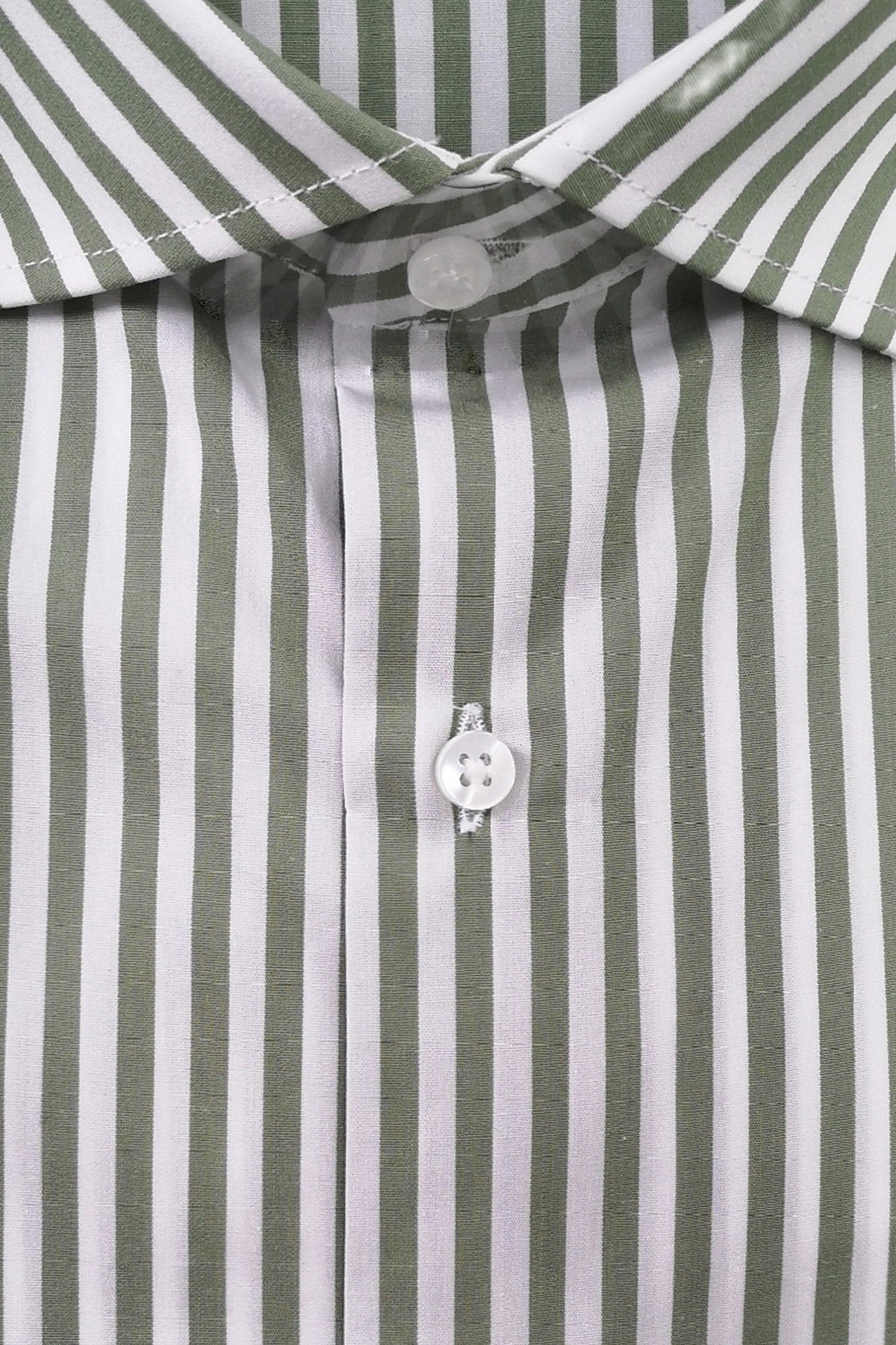 Camicia Uomo righe Larghe extra Slim fit  Collo semi francese 100% cotone made in italy