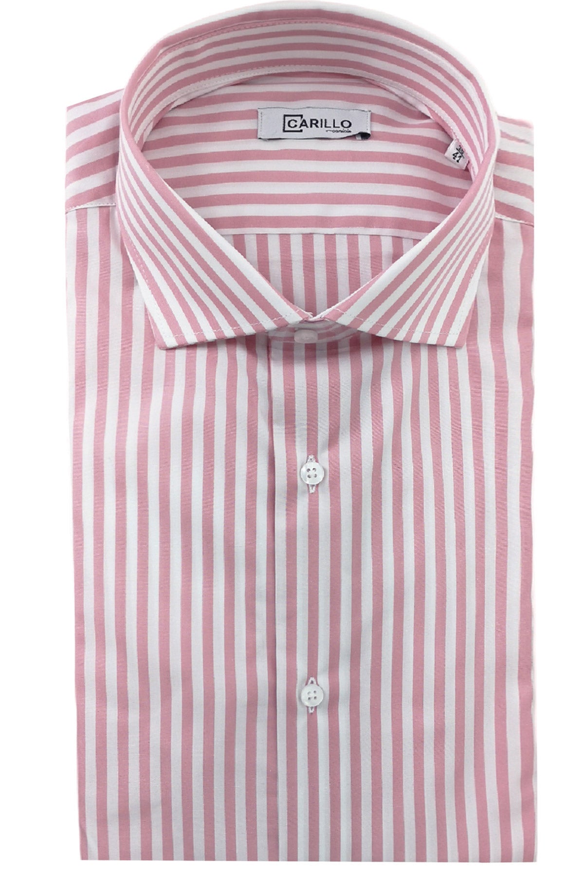 Camicia Uomo righe Larghe extra Slim fit  Collo semi francese 100% cotone made in italy