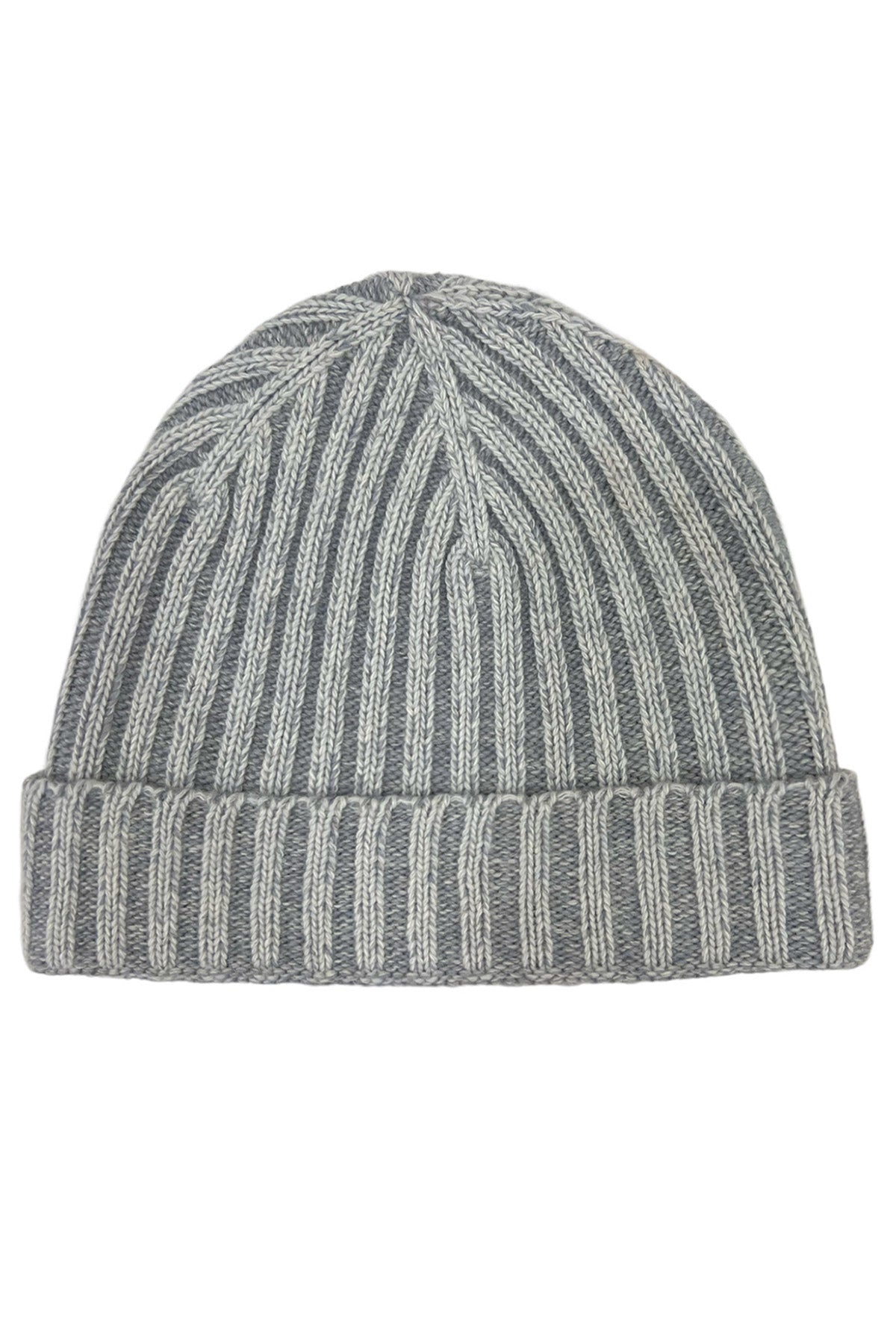 Cappello da uomo grigio chiaro e scuro bicolore in pura lana made in italy tinta unita