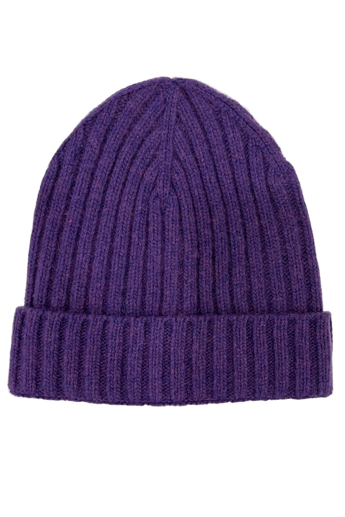 Cappello da uomo viola in pura lana made in italy tinta unita