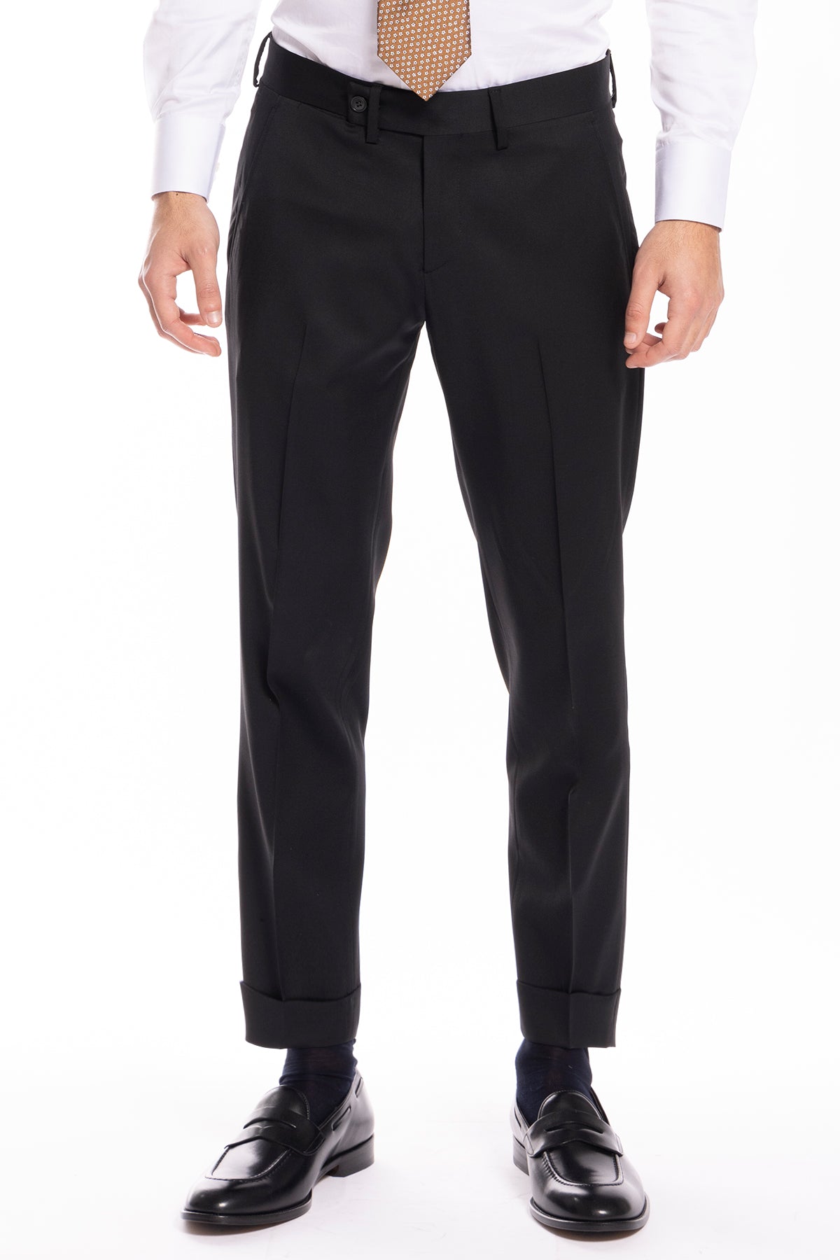 Pantalone uomo nero tasca america in fresco lana super 130's Vitale Barberis Canonico