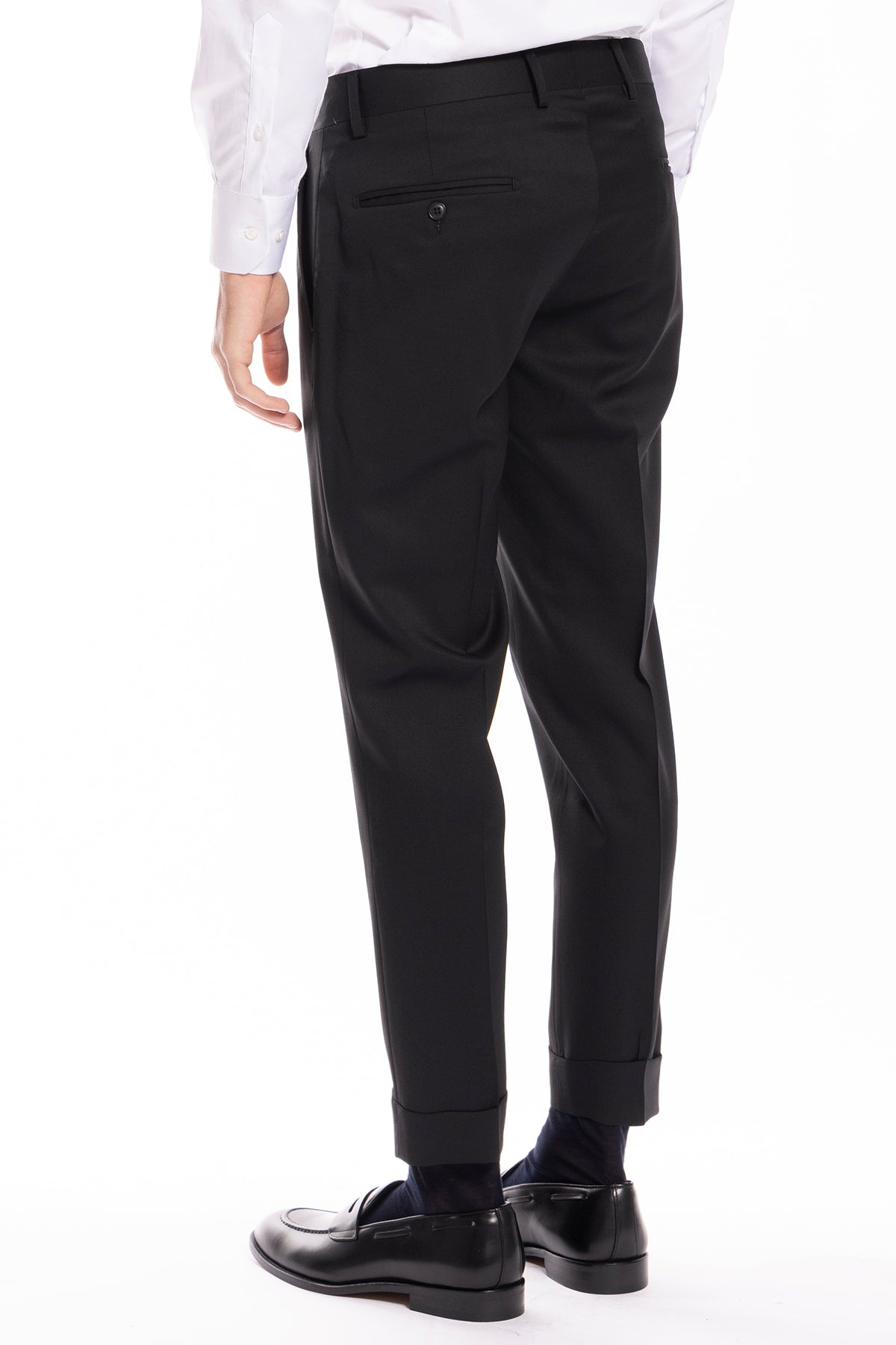 Pantalone uomo nero tasca america in fresco lana super 130's Vitale Barberis Canonico