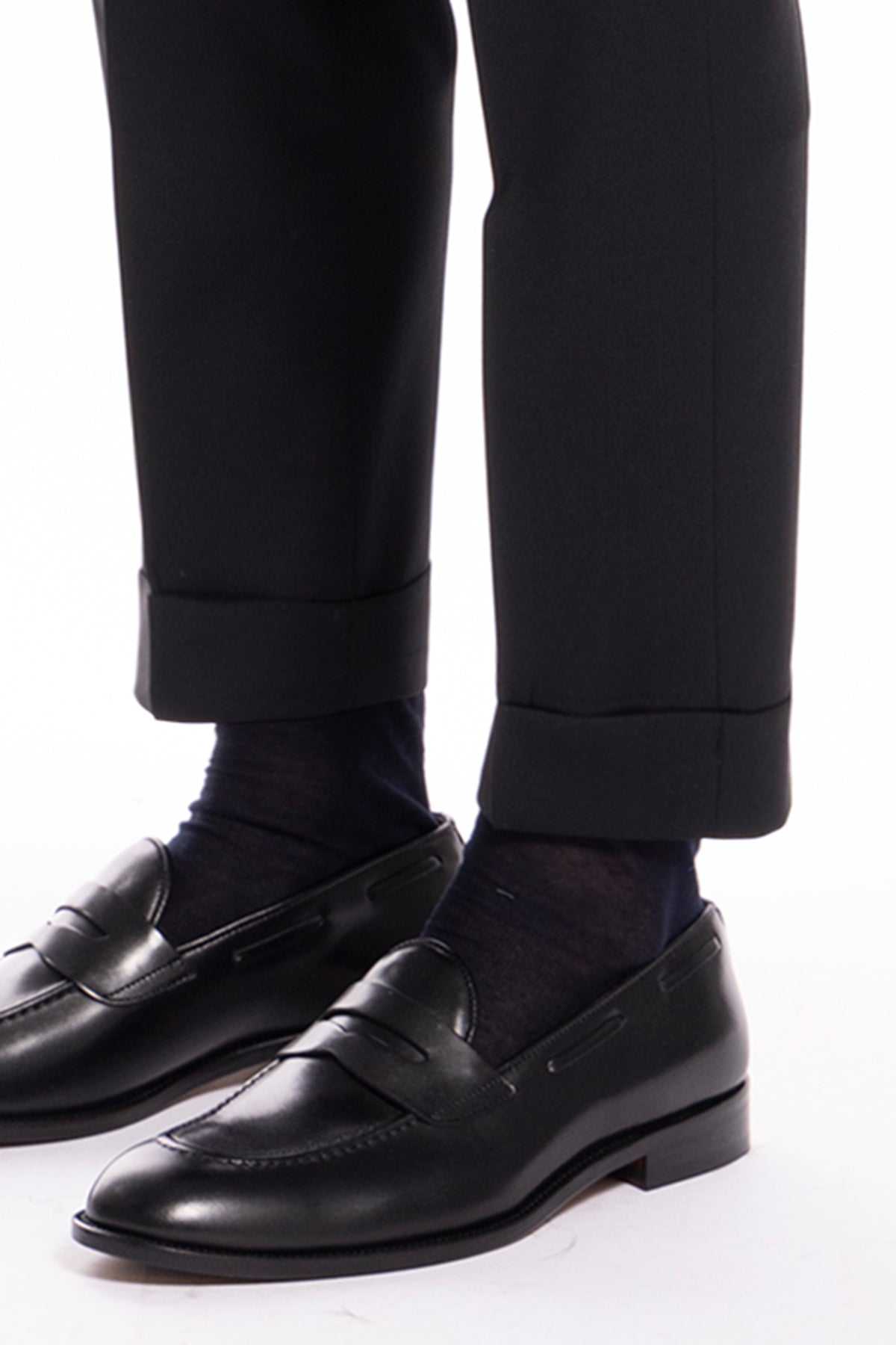 Pantalone uomo nero tasca america in fresco lana super 130's Vitale Barberis Canonico