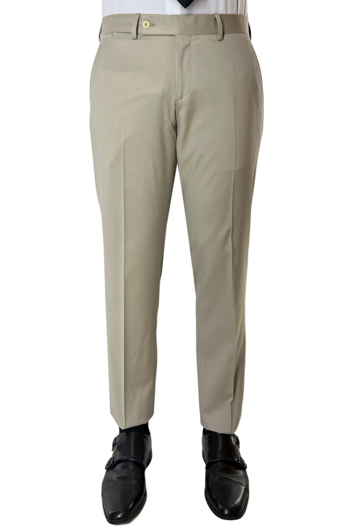 Pantalone uomo beige tasca america in fresco lana super 130's Vitale Barberis Canonico