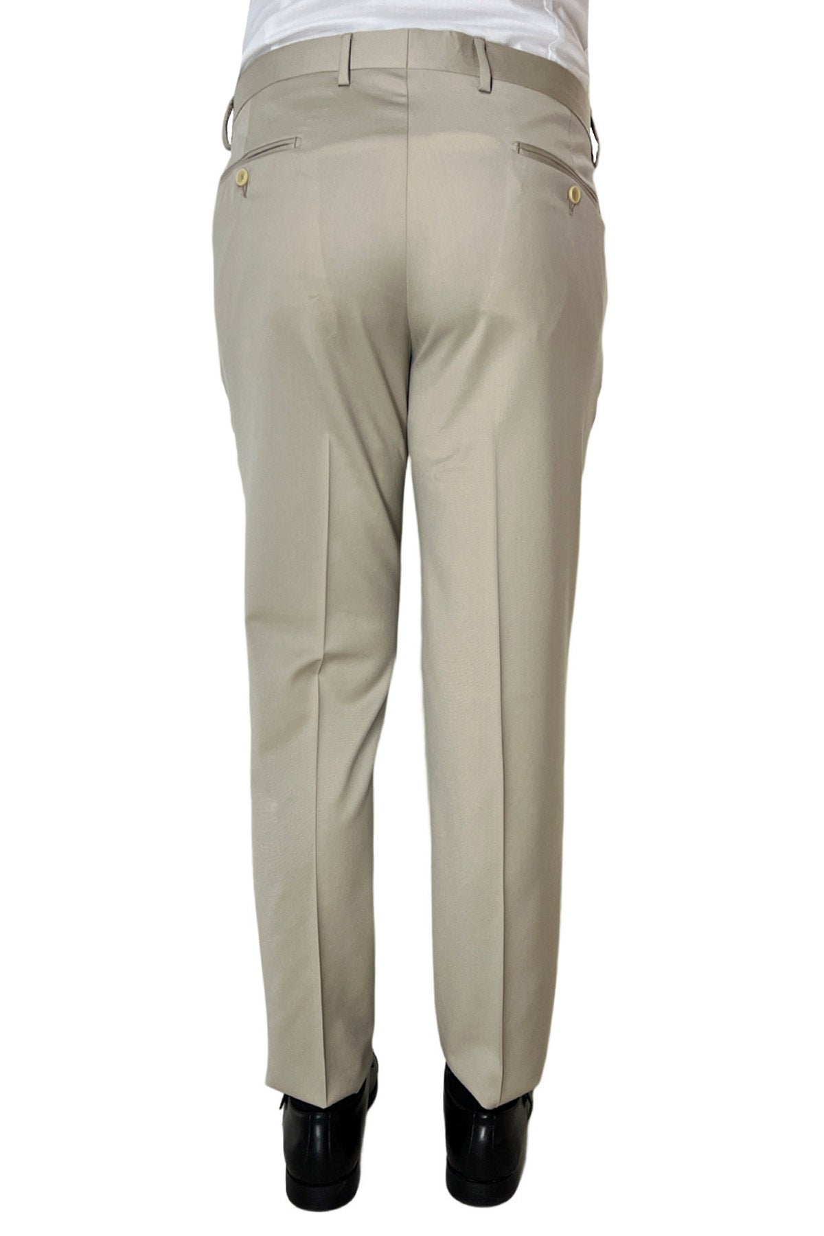 Pantalone uomo beige tasca america in fresco lana super 130's Vitale Barberis Canonico