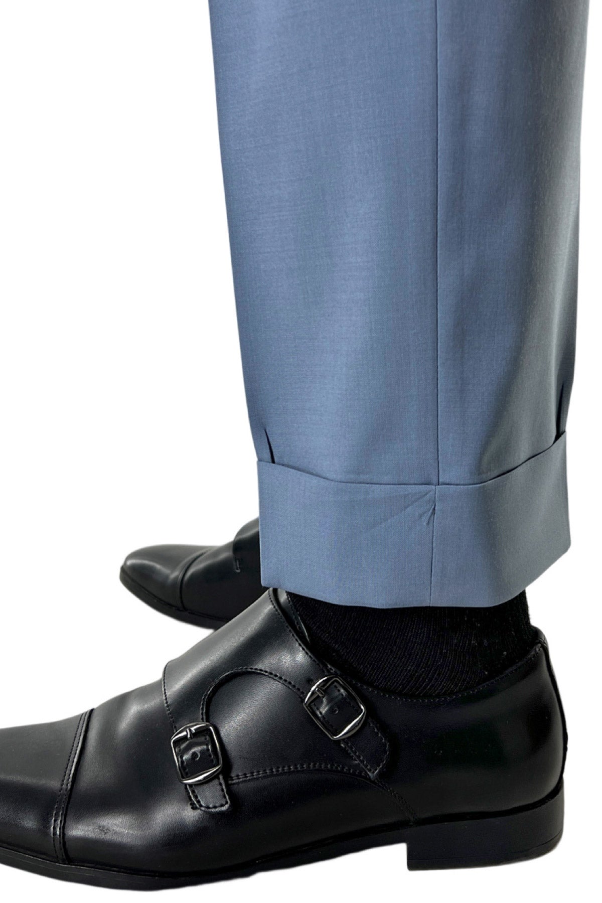 Pantalone uomo celeste tasca america in fresco lana misto