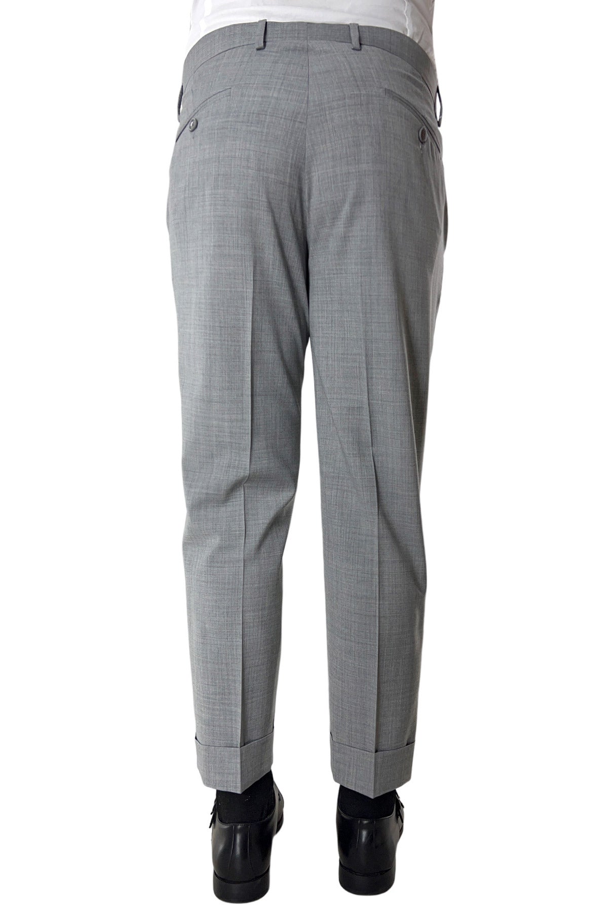 Pantalone uomo grigio chiaro tasca america in fresco lana misto