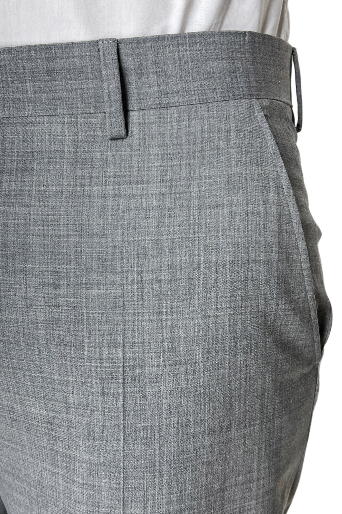 Pantalone uomo grigio chiaro tasca america in fresco lana misto