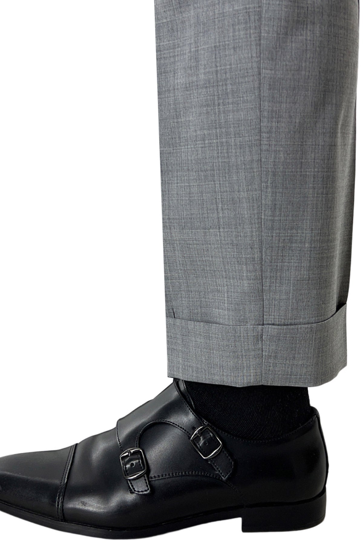 Pantalone uomo grigio chiaro tasca america in fresco lana misto