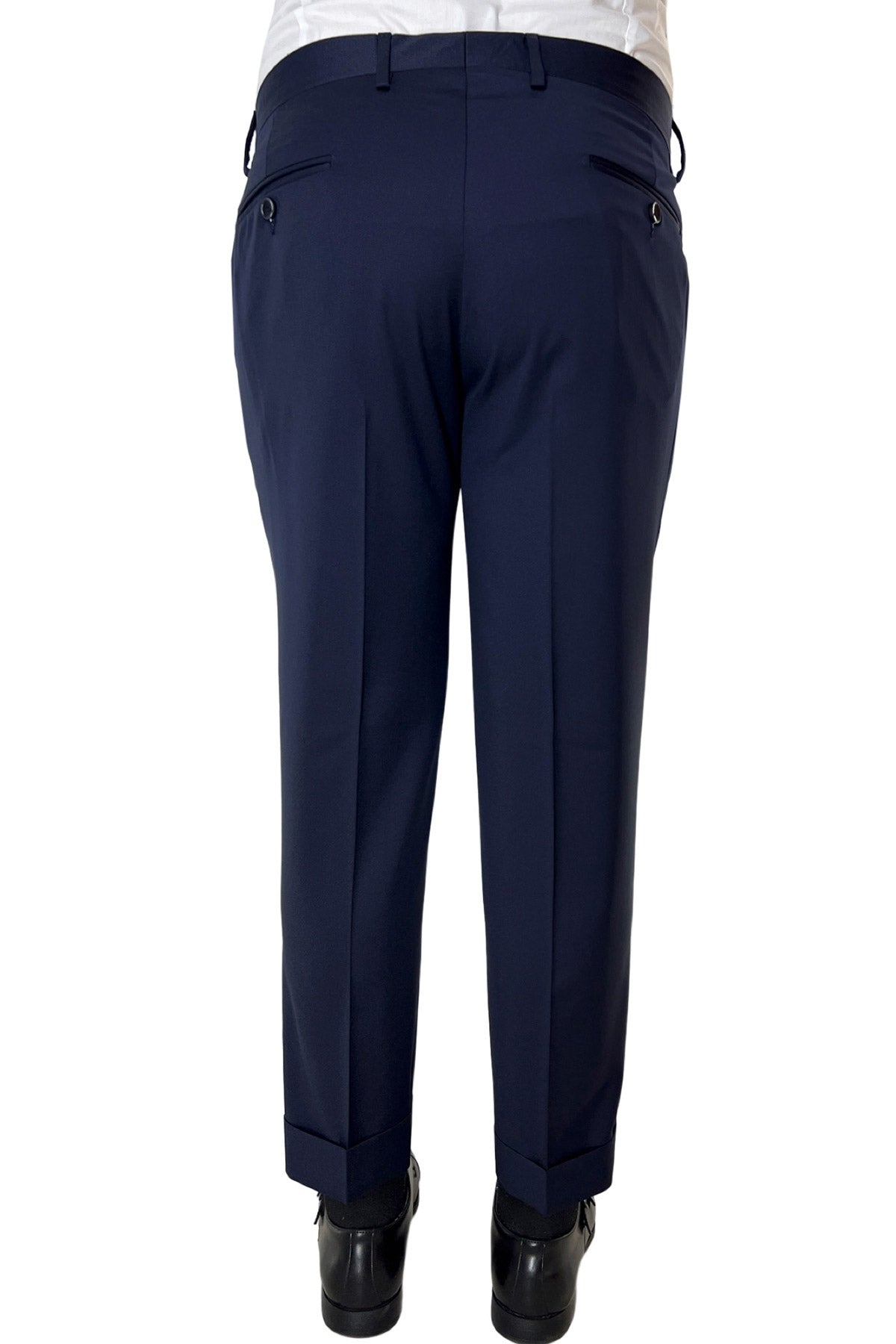 Pantalone uomo navy blu tasca america in fresco lana super 140's Holland & Sherry