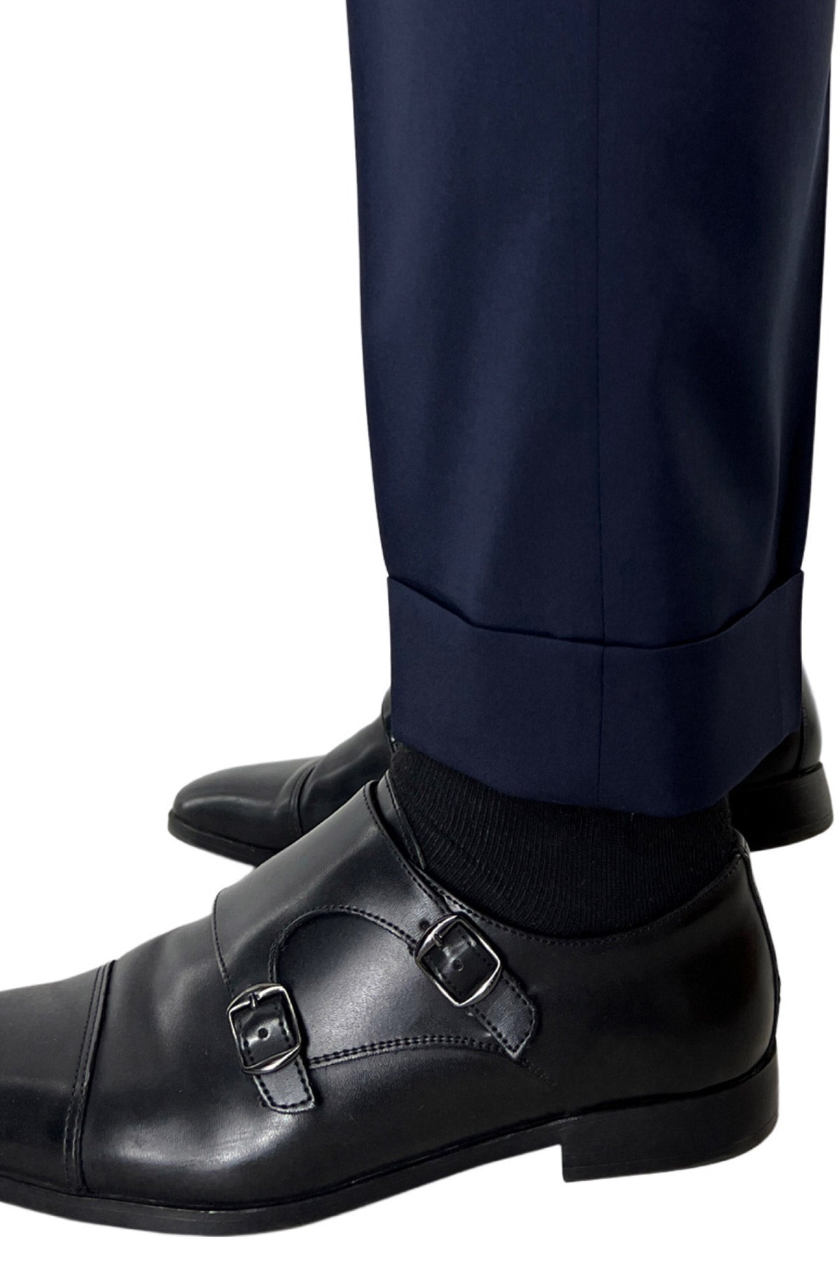 Pantalone uomo navy blu tasca america in fresco lana super 140's Holland & Sherry