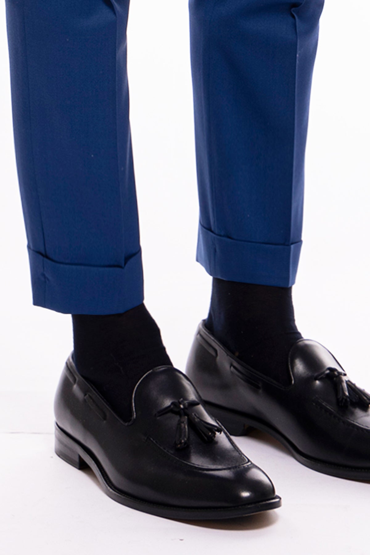 Pantalone uomo royal blu tasca america in fresco lana super 120's Holland & Sherry