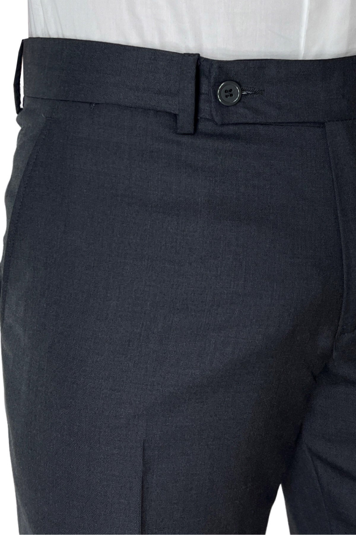 Pantalone uomo grigio scuro tasca america in fresco lana super 140's Holland & Sherry