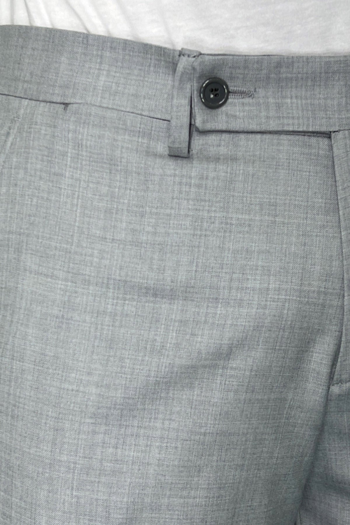 Pantalone uomo grigio chiaro tasca america in fresco lana super 140's Holland & Sherry