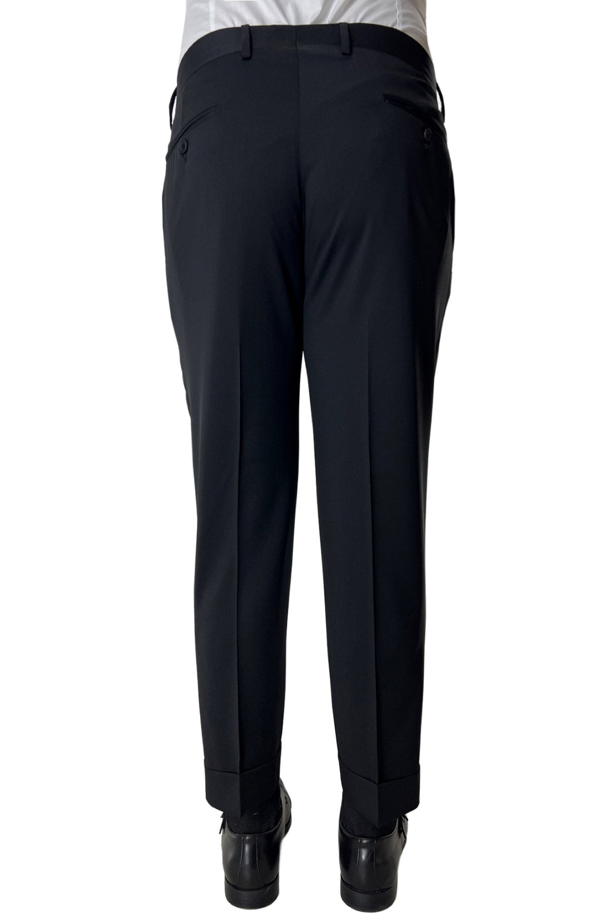 Pantalone uomo nero tasca america in fresco lana super 140's Holland & Sherry