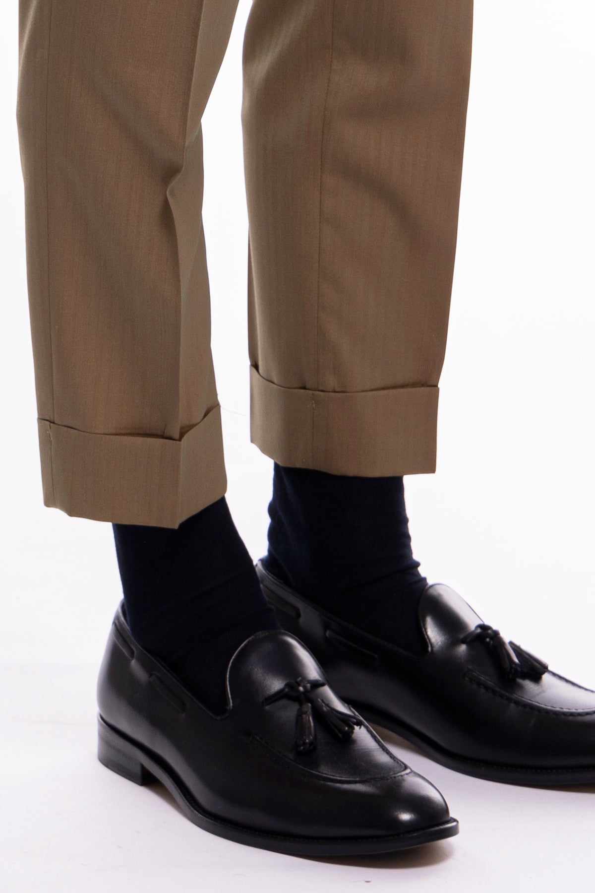 Pantalone uomo fango tasca america in fresco lana e seta Solaro Holland & Sherry
