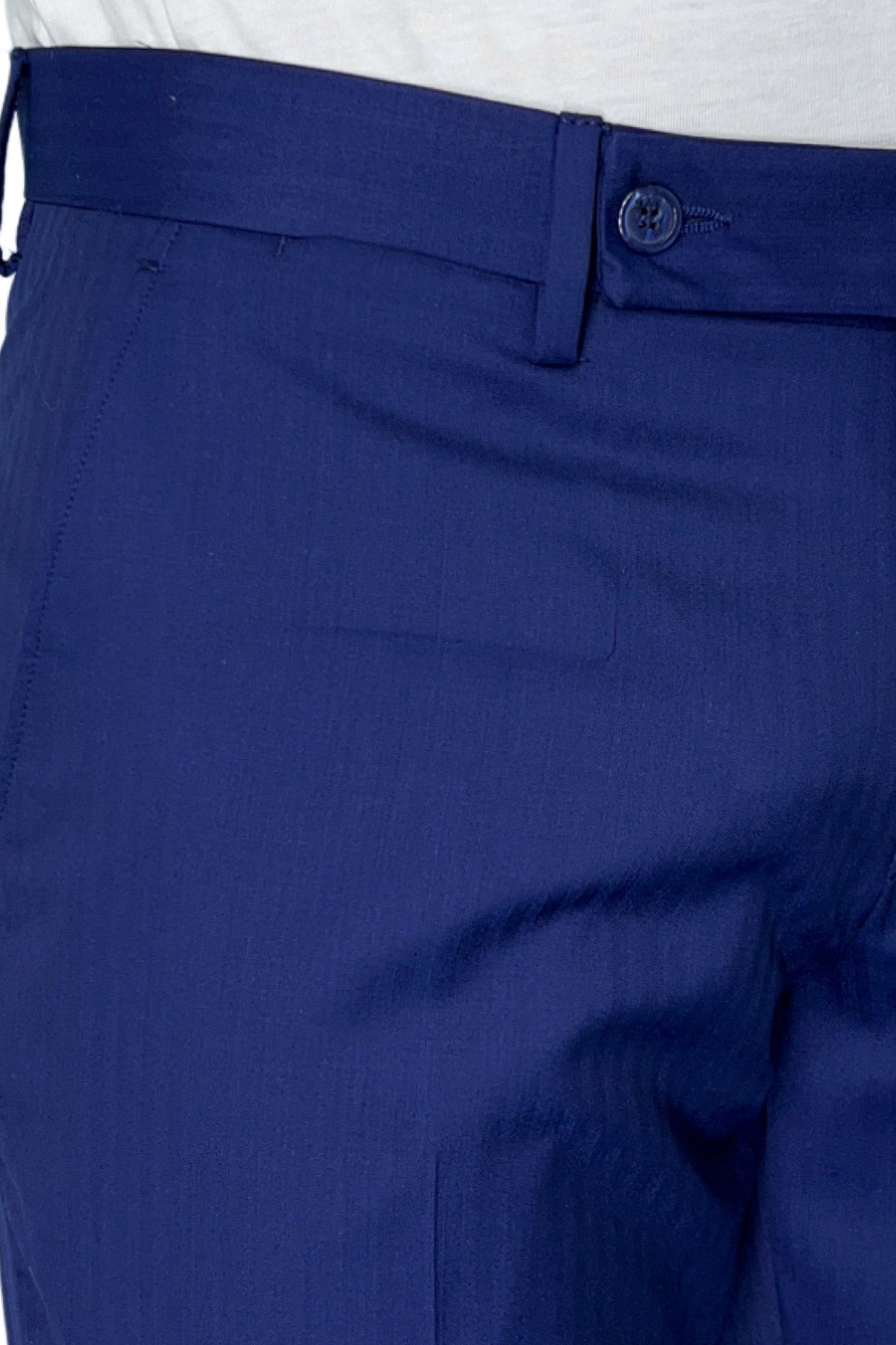 Pantalone uomo royal blu tasca america in fresco lana e seta Solaro Holland & Sherry