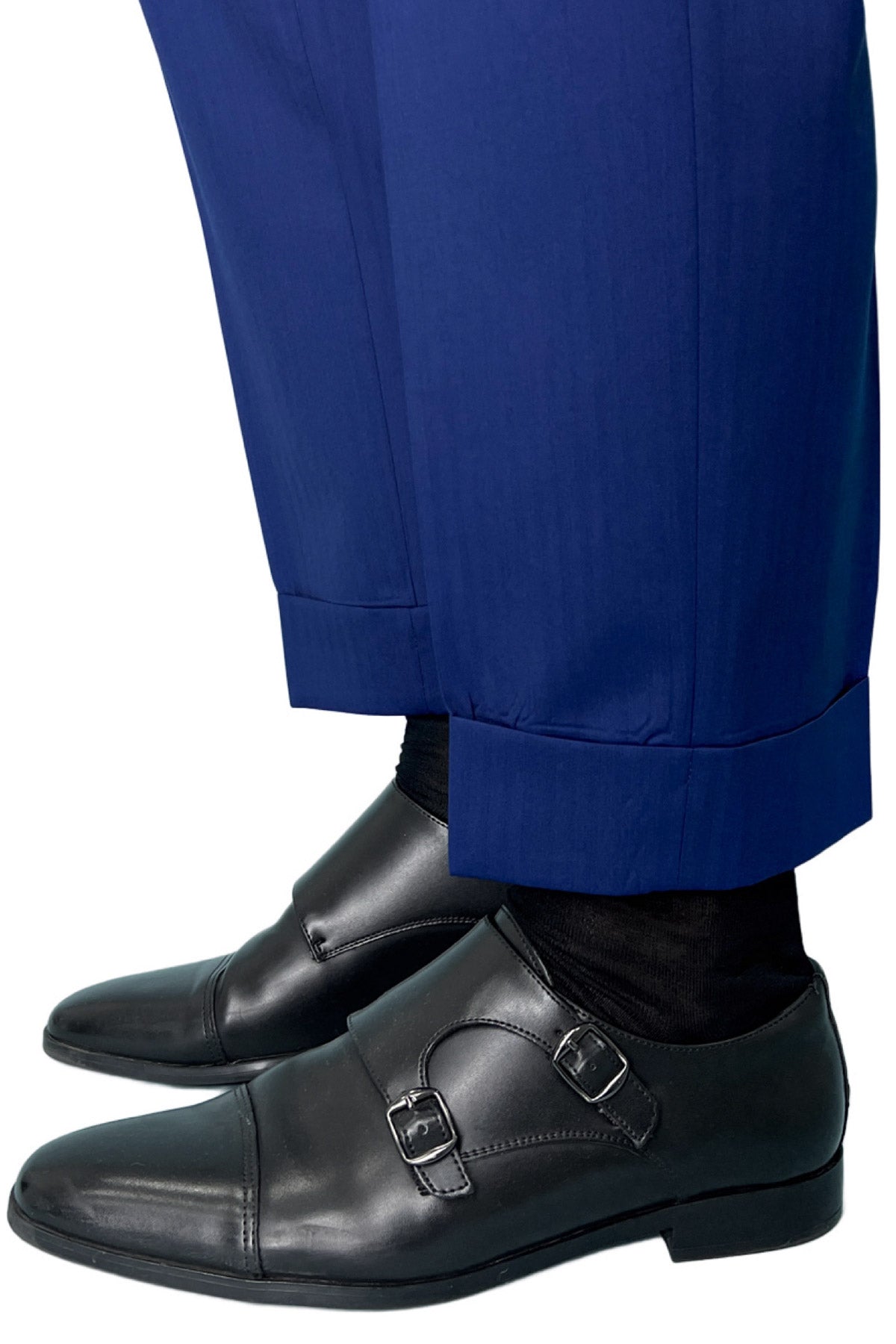 Pantalone uomo royal blu tasca america in fresco lana e seta Solaro Holland & Sherry