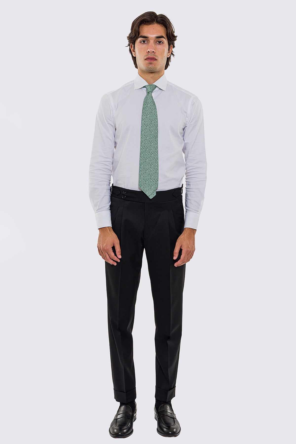 Abito uomo Monopetto nera fresco lana super 130's Vitale Barberis Canonico sfoderata Rever a lancia tasche a toppe
