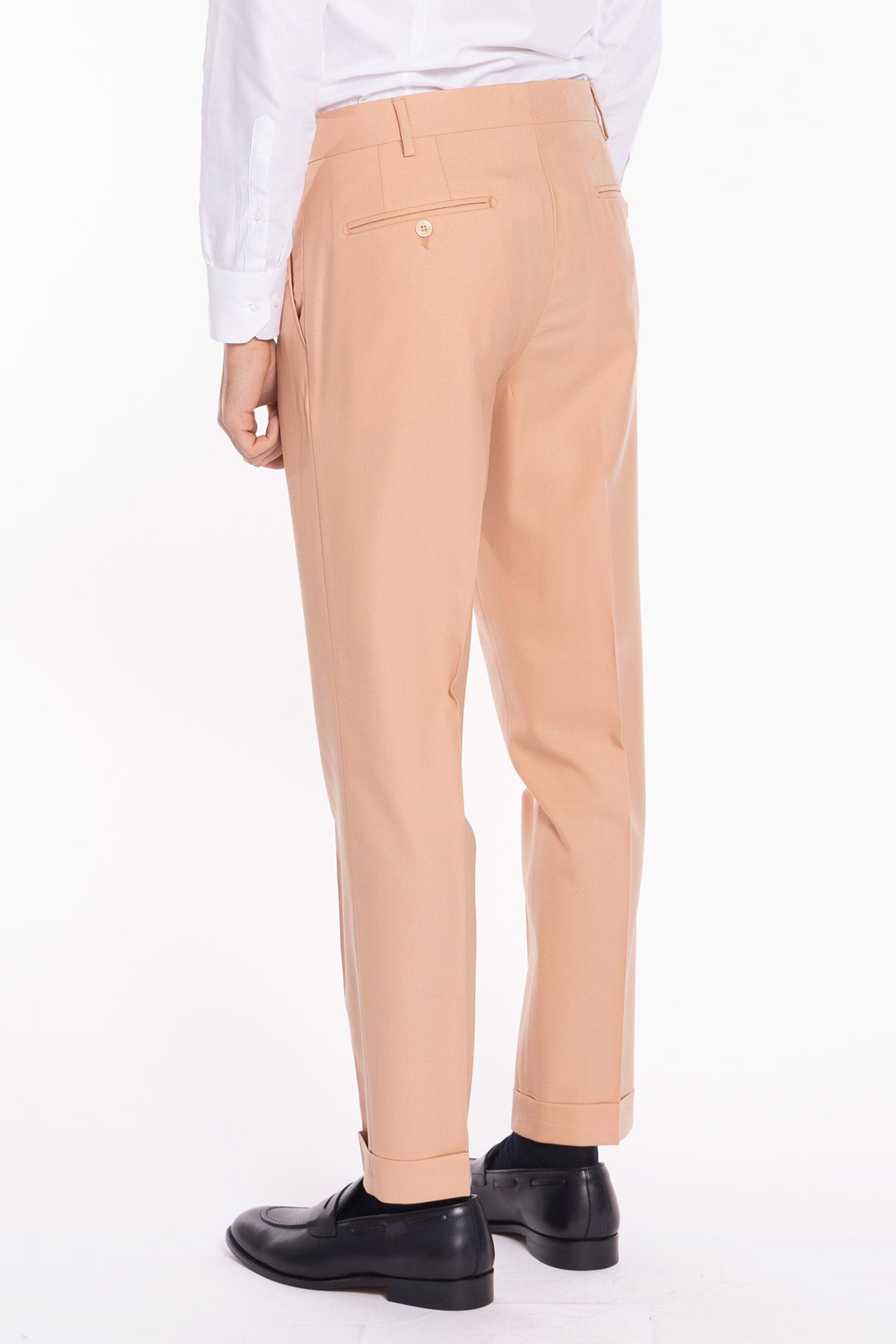 Pantalone uomo pesca chiusura prolungata doppia pinces in fresco lana super 140's Holland & Sherry