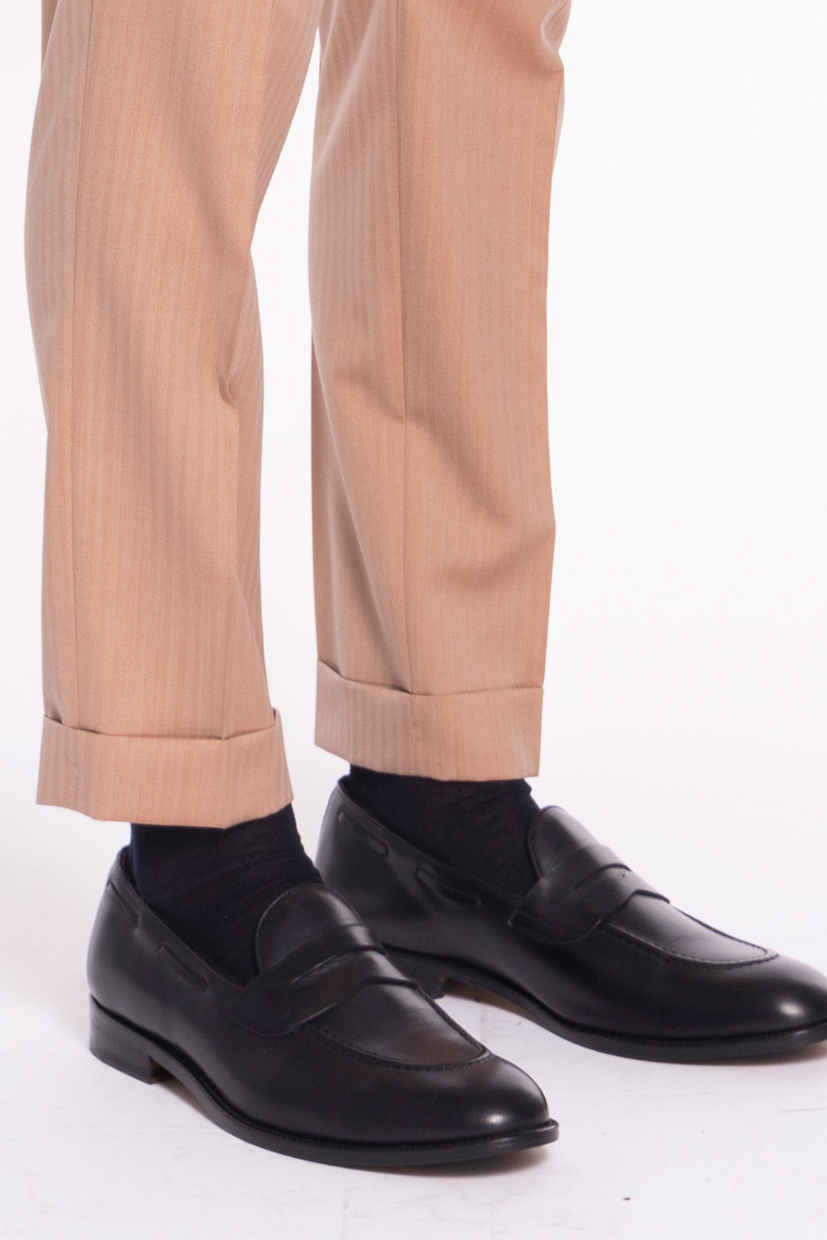 Pantalone uomo pesca chiusura prolungata doppia pinces in fresco lana super 100's e seta Solaro Holland & Sherry