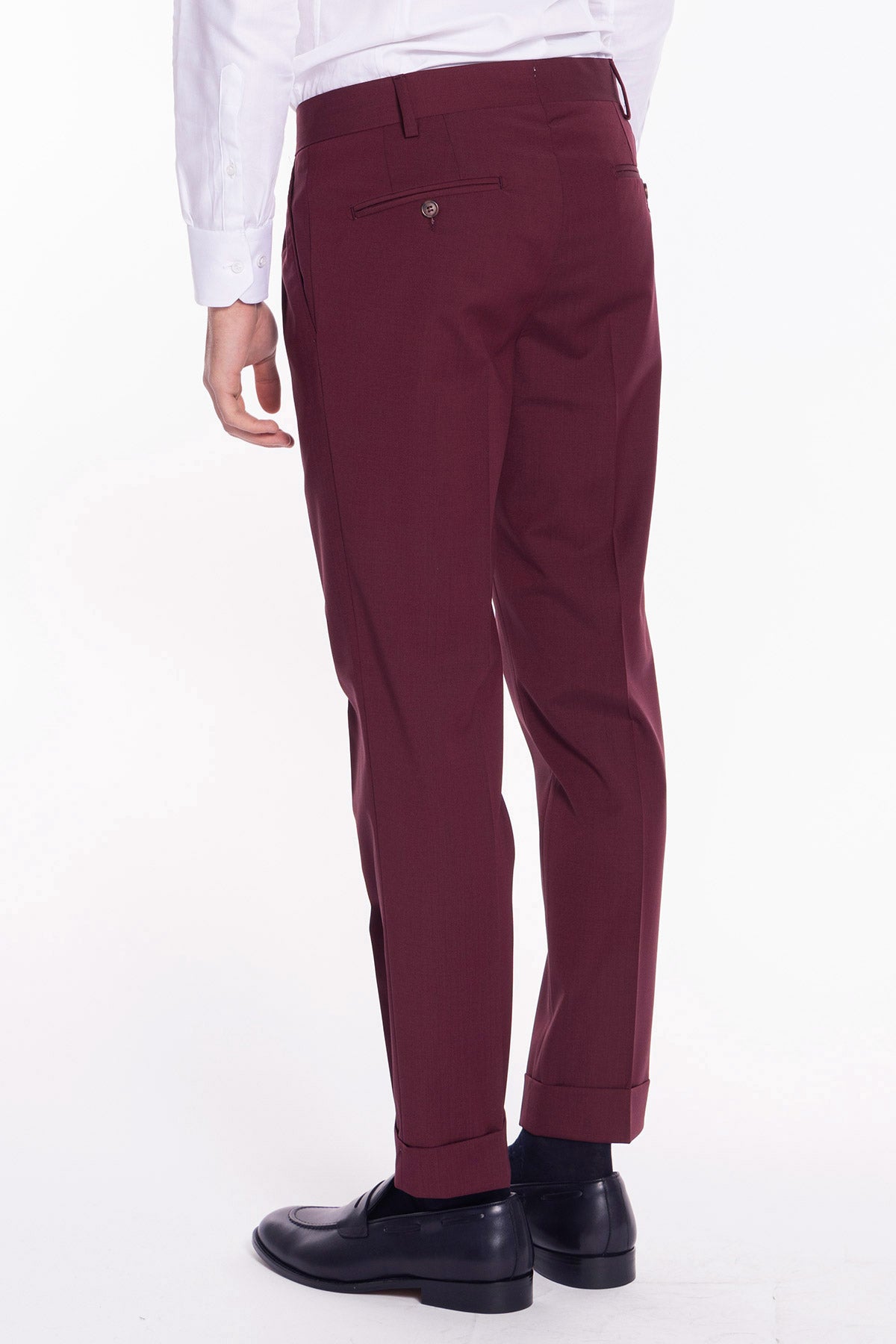 Pantalone uomo Boedeaux chiusura prolungata doppia pinces in fresco lana misto