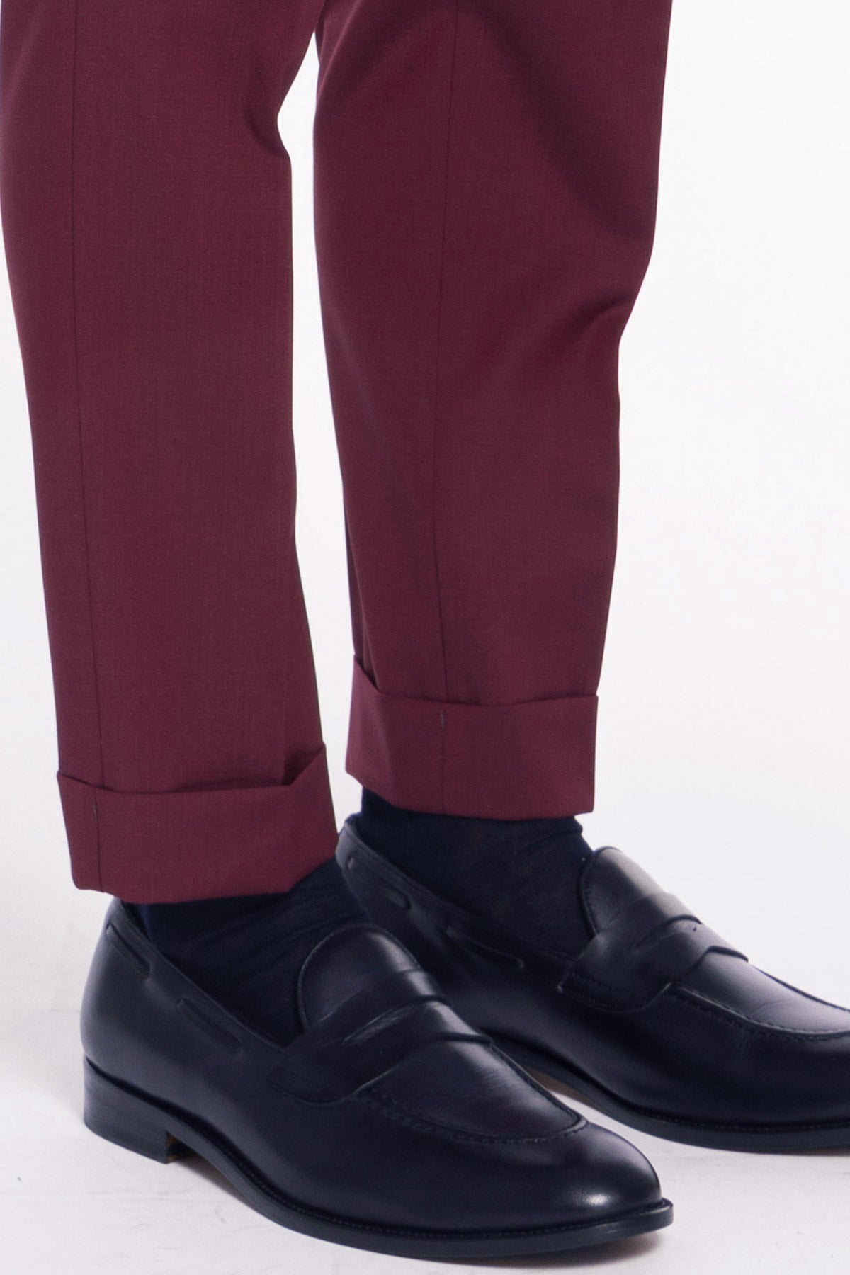 Pantalone uomo Boedeaux chiusura prolungata doppia pinces in fresco lana misto