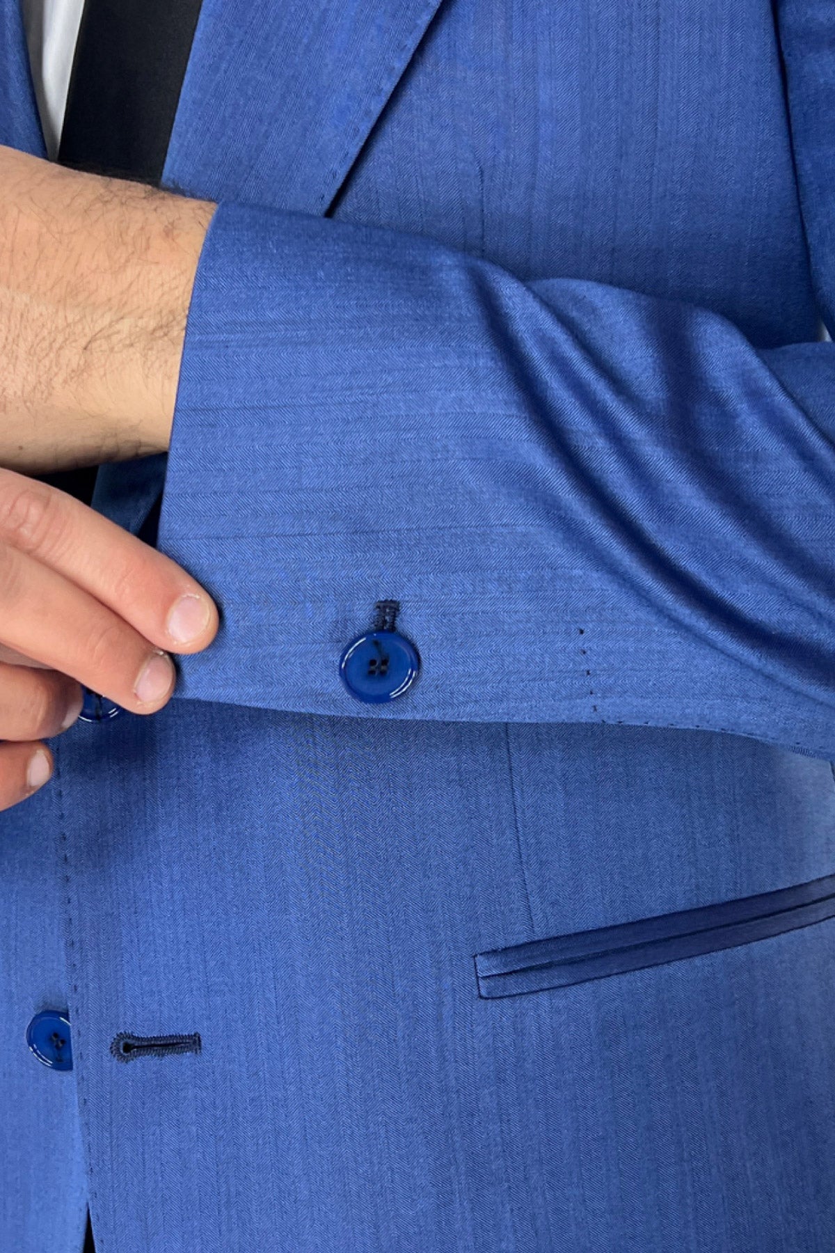 Giacca uomo monopetto Azzurra Solaro in fresco lana e seta Vitale Barberis Canonico Rever a lancia
