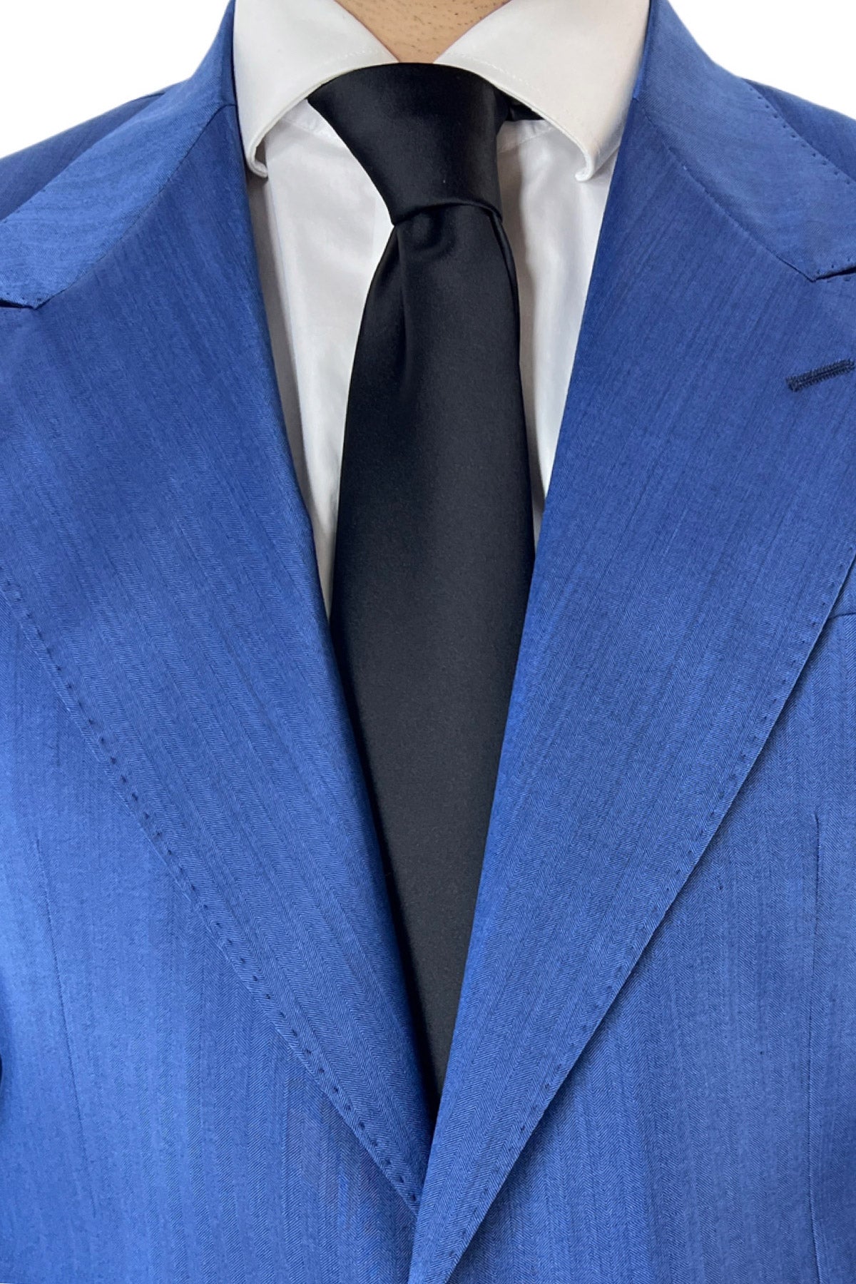 Giacca uomo monopetto Azzurra Solaro in fresco lana e seta Vitale Barberis Canonico Rever a lancia