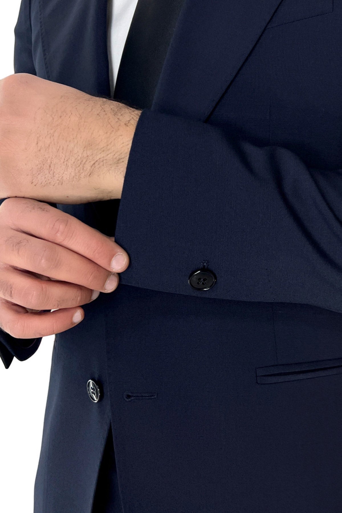 Giacca uomo monopetto Navy blu fresco lana super 130's Vitale Barberis Canonico Rever a lancia